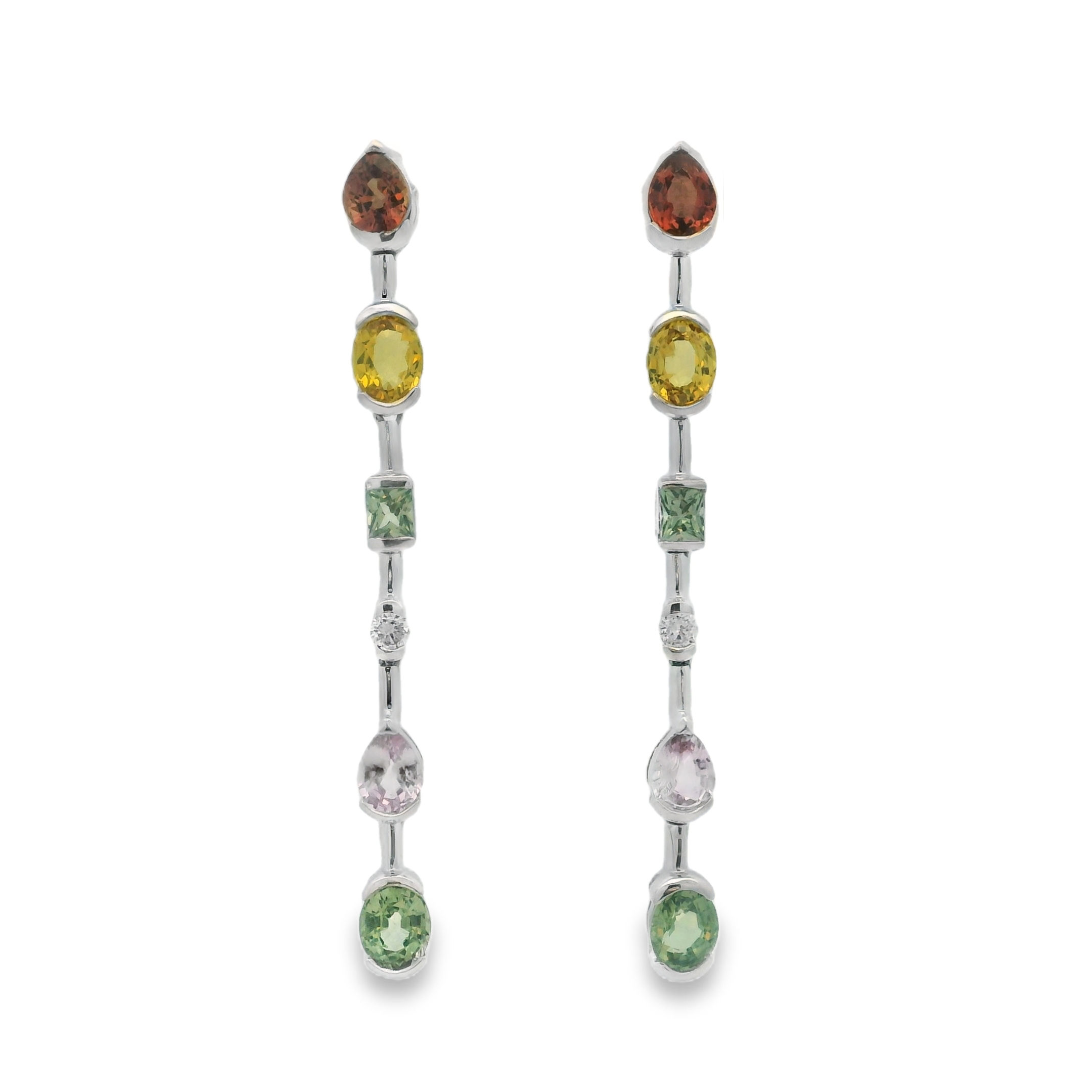 RAINBOW SAPPHIRE DROPS EARRINGS