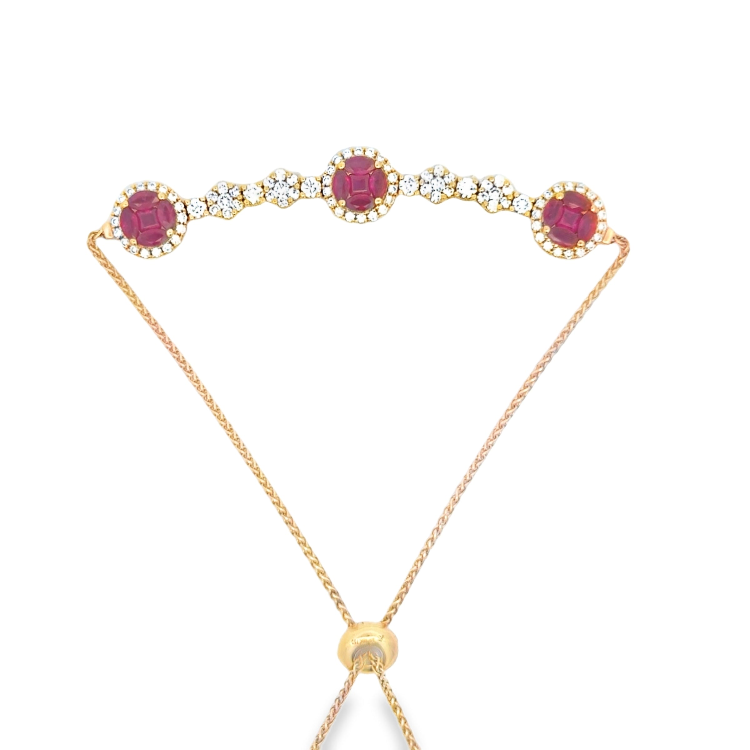 ROSE GOLD RUBY DIAMOND ROUND BRACELET