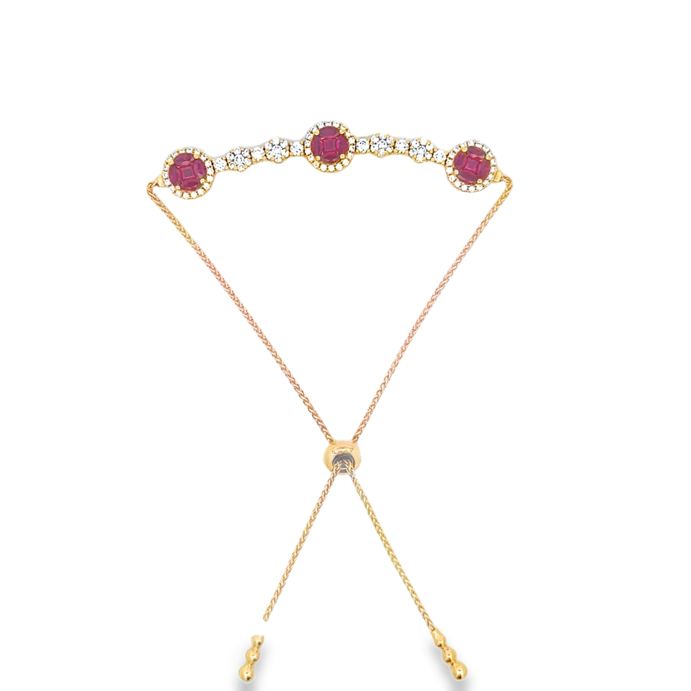 ROSE GOLD RUBY DIAMOND ROUND BRACELET