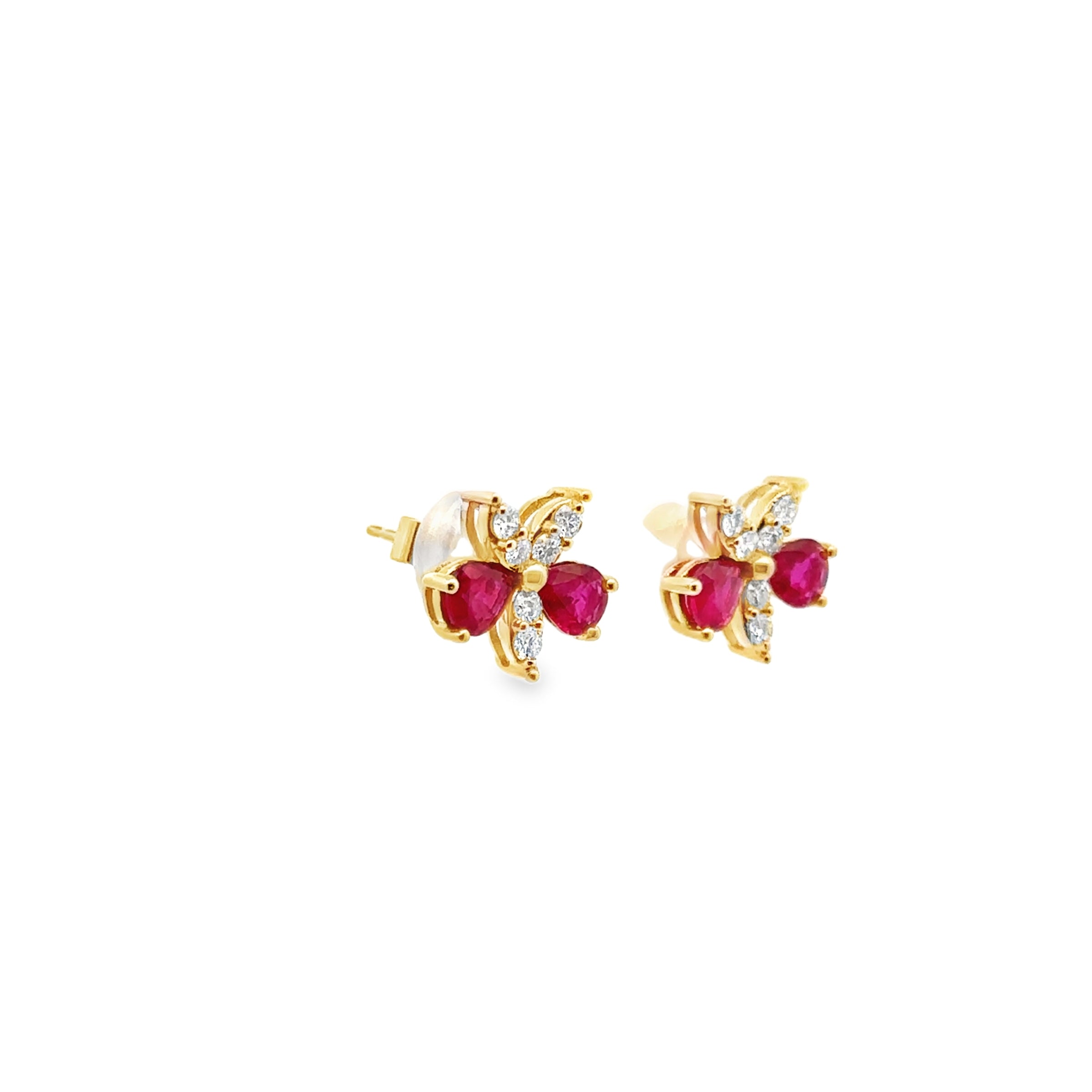 RUBY FLORAL STUDS