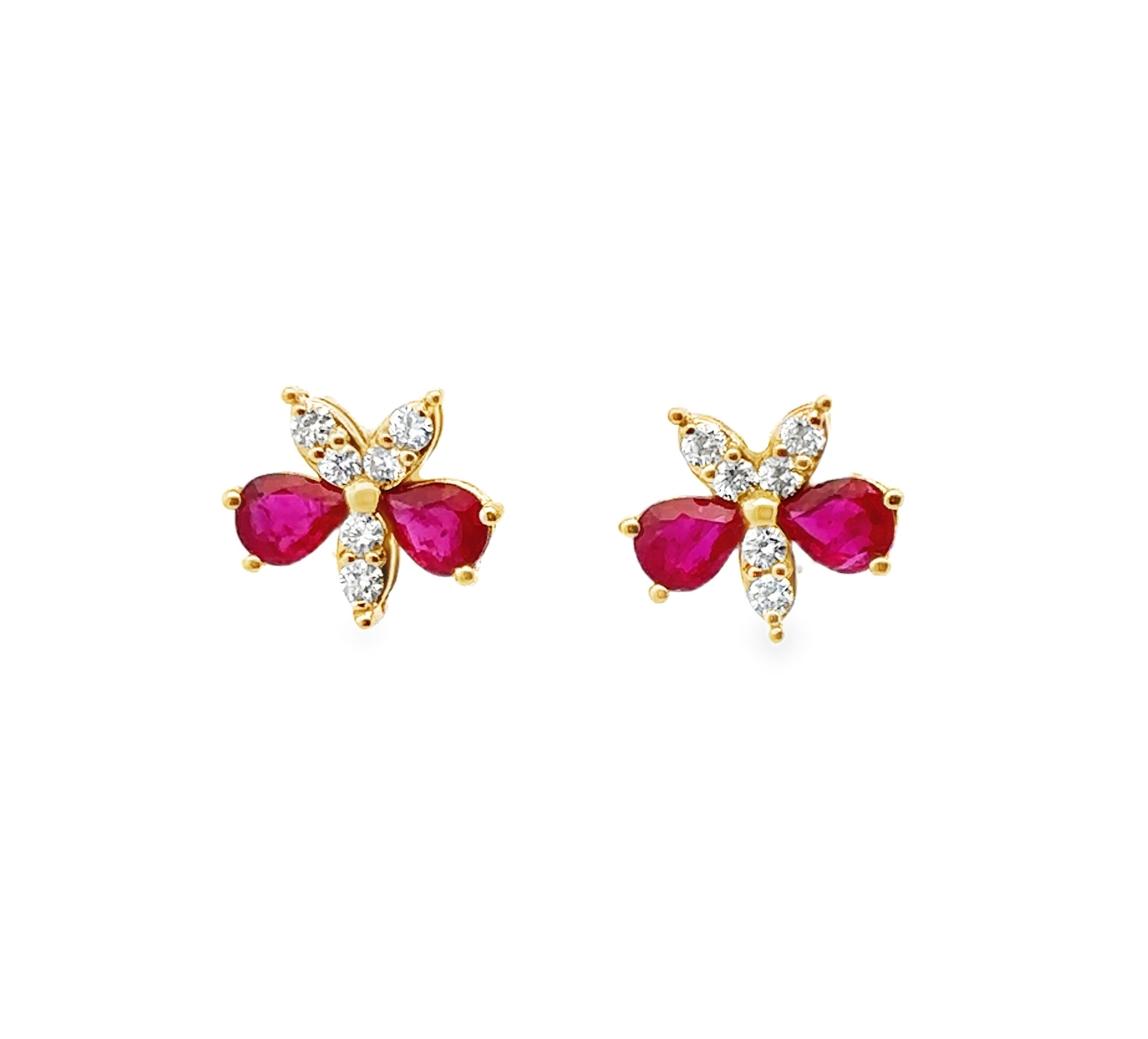 RUBY FLORAL STUDS