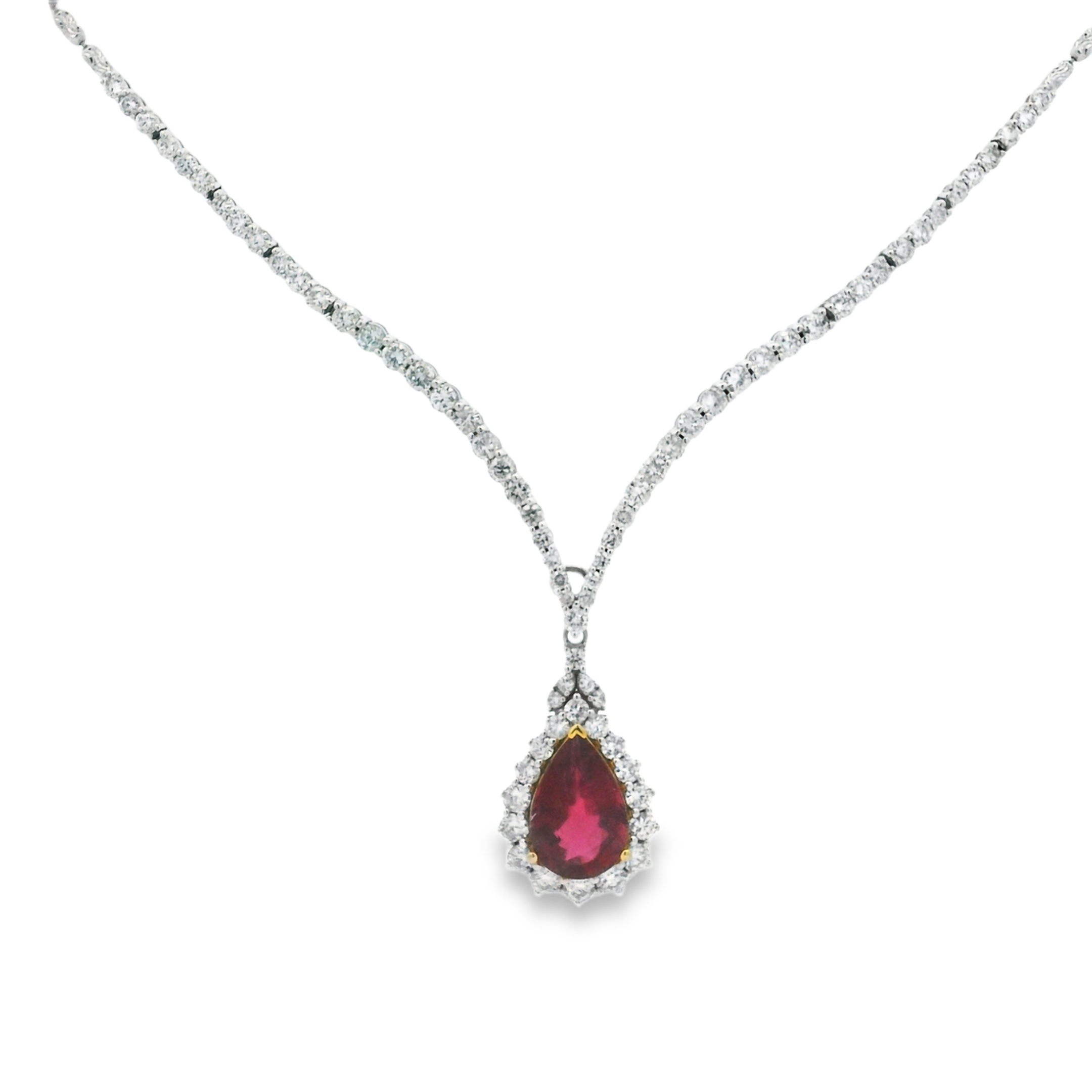 RUBY TEAR DROP DIAMOND NECKLACE