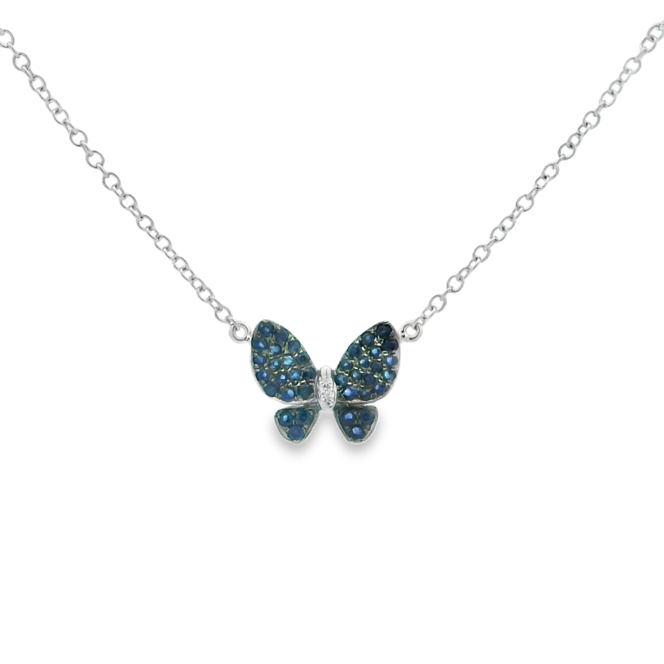 SAPPHIRE BUTTERFLY PENDANT NECKLACE
