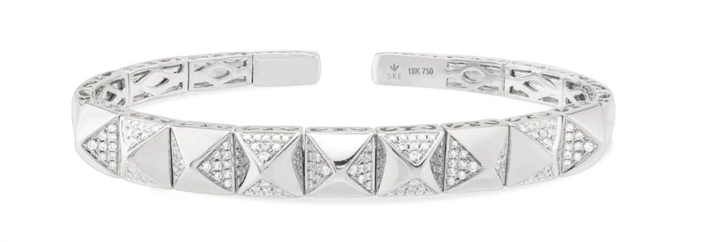 SPIKES WHITE DIAMOND CUFF