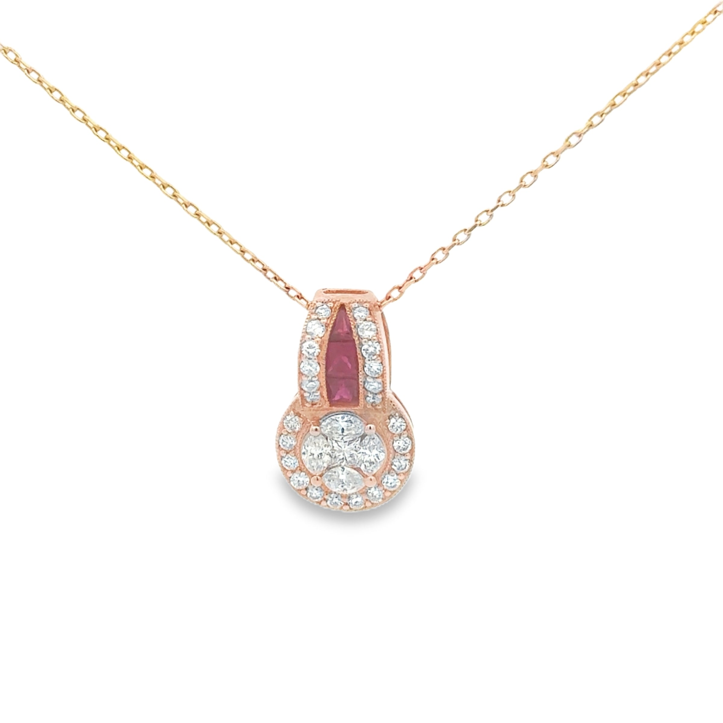 STUD RUBY AND DIAMOND PENDANT