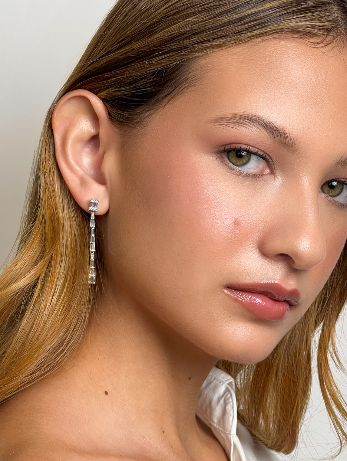 BAGUETTE LONG DIAMONDS EARRINGS