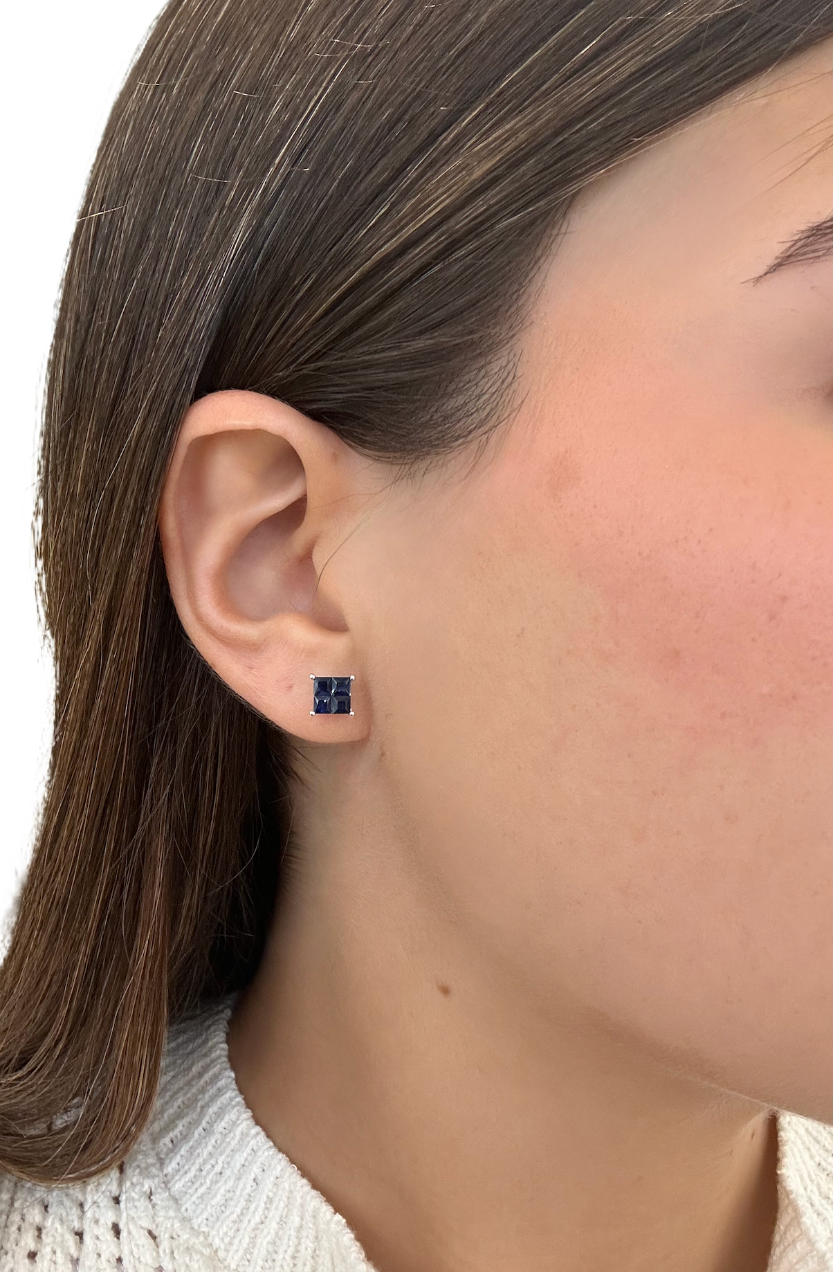 SQUARE SAPPHIRES STUDS
