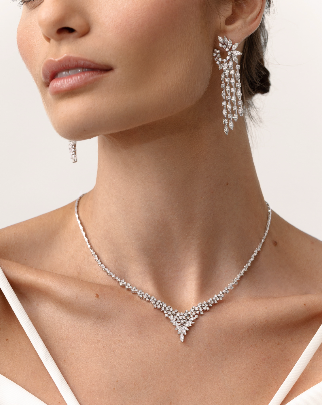 RAINDROP RADIANCE DIAMOND DANGLE EARRINGS