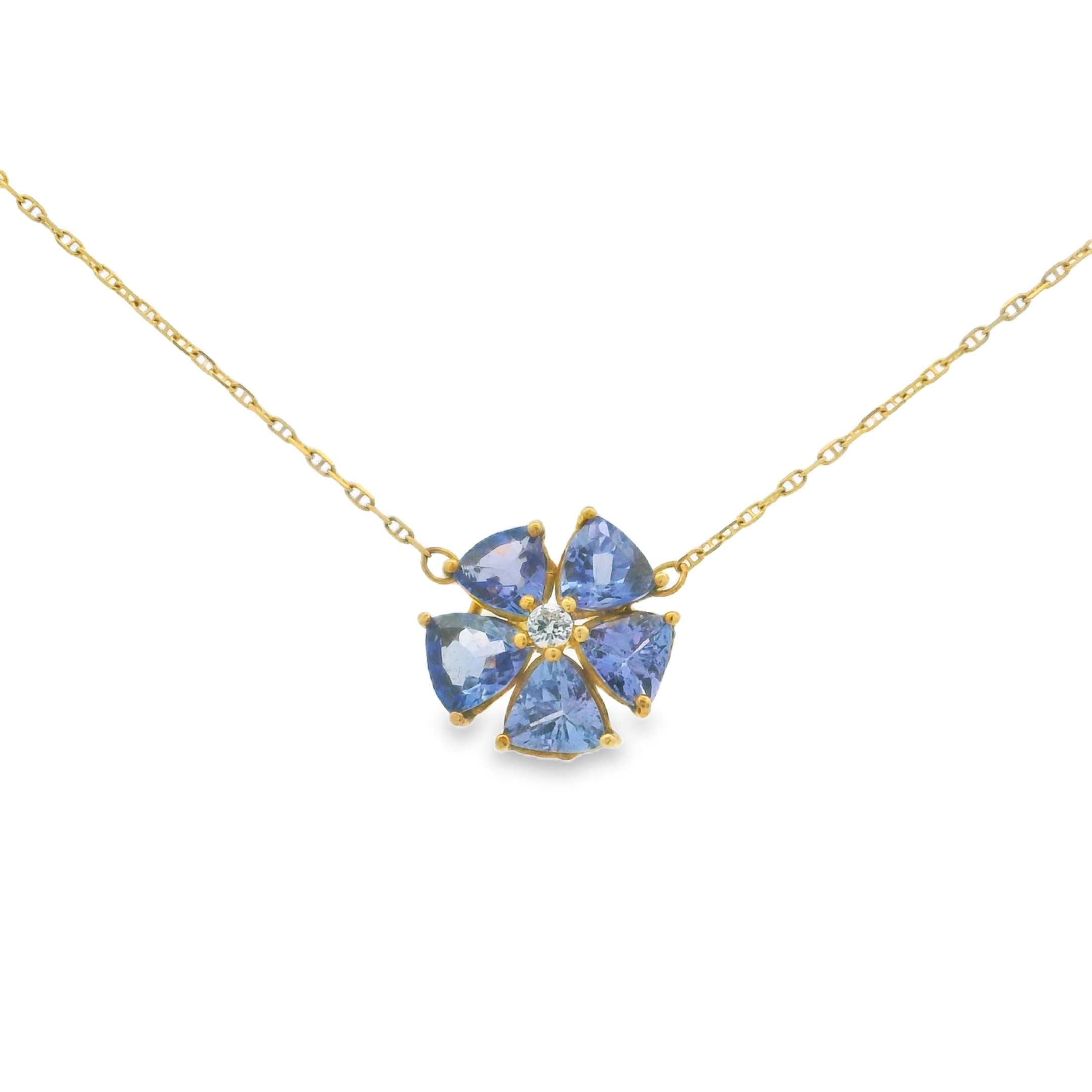 TANZANITE FLOWER PENDANT