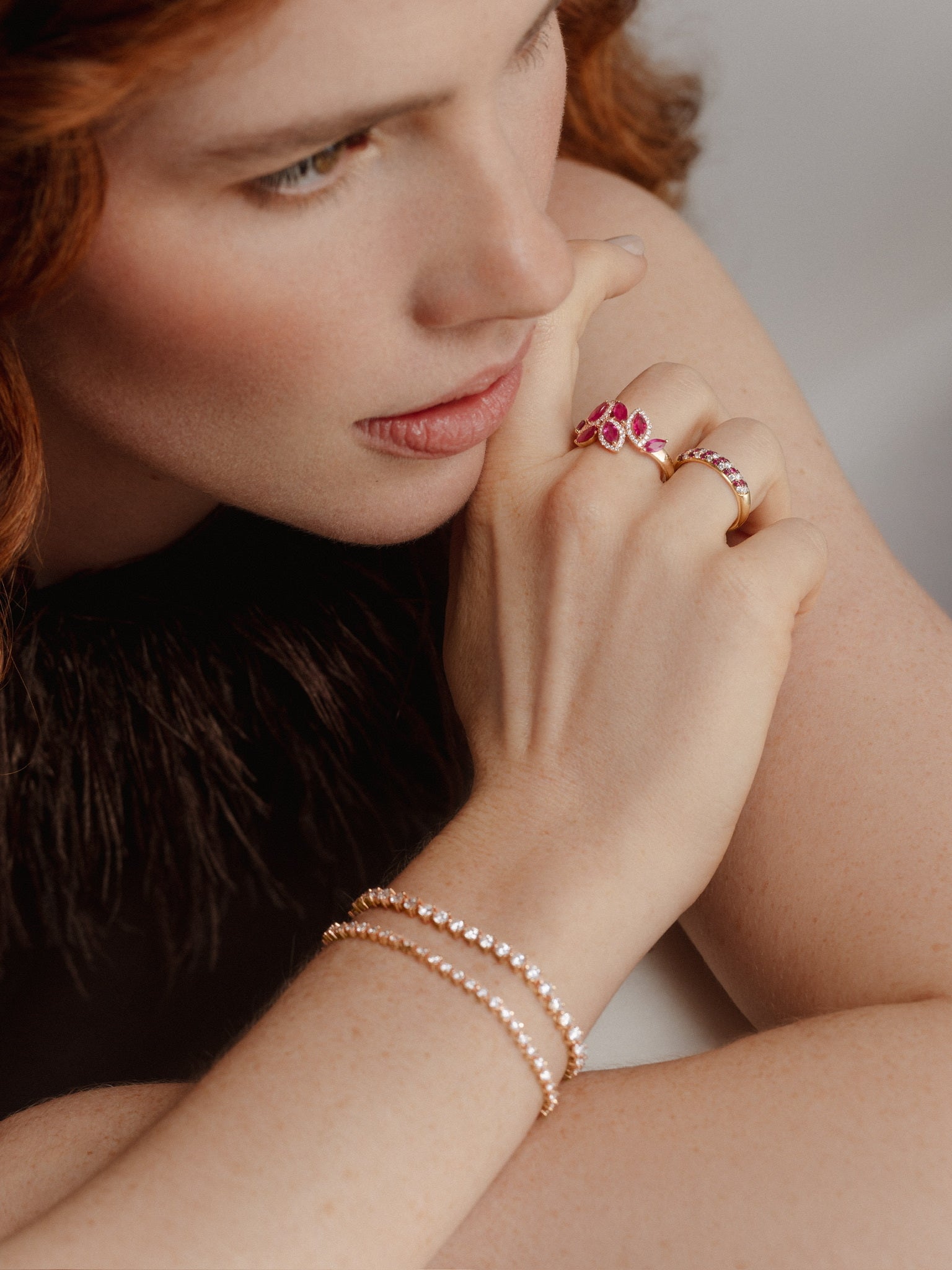 THREE PRONG TENNIS BRACELET