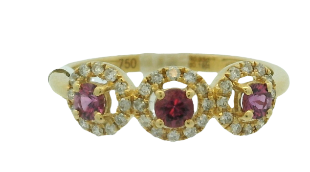THREE RUBY RING