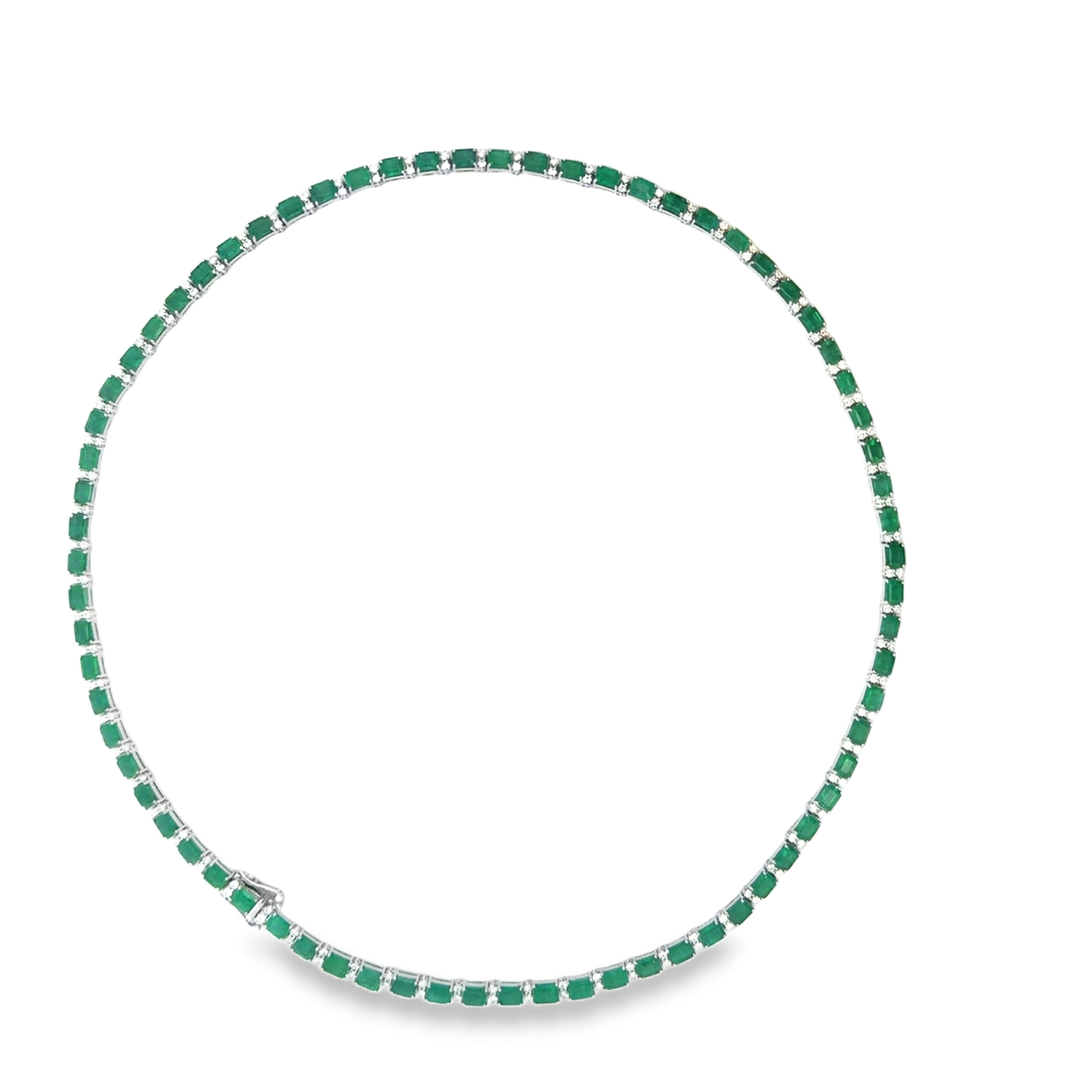 EMERALD AND DIAMOND FULL NECKLACE