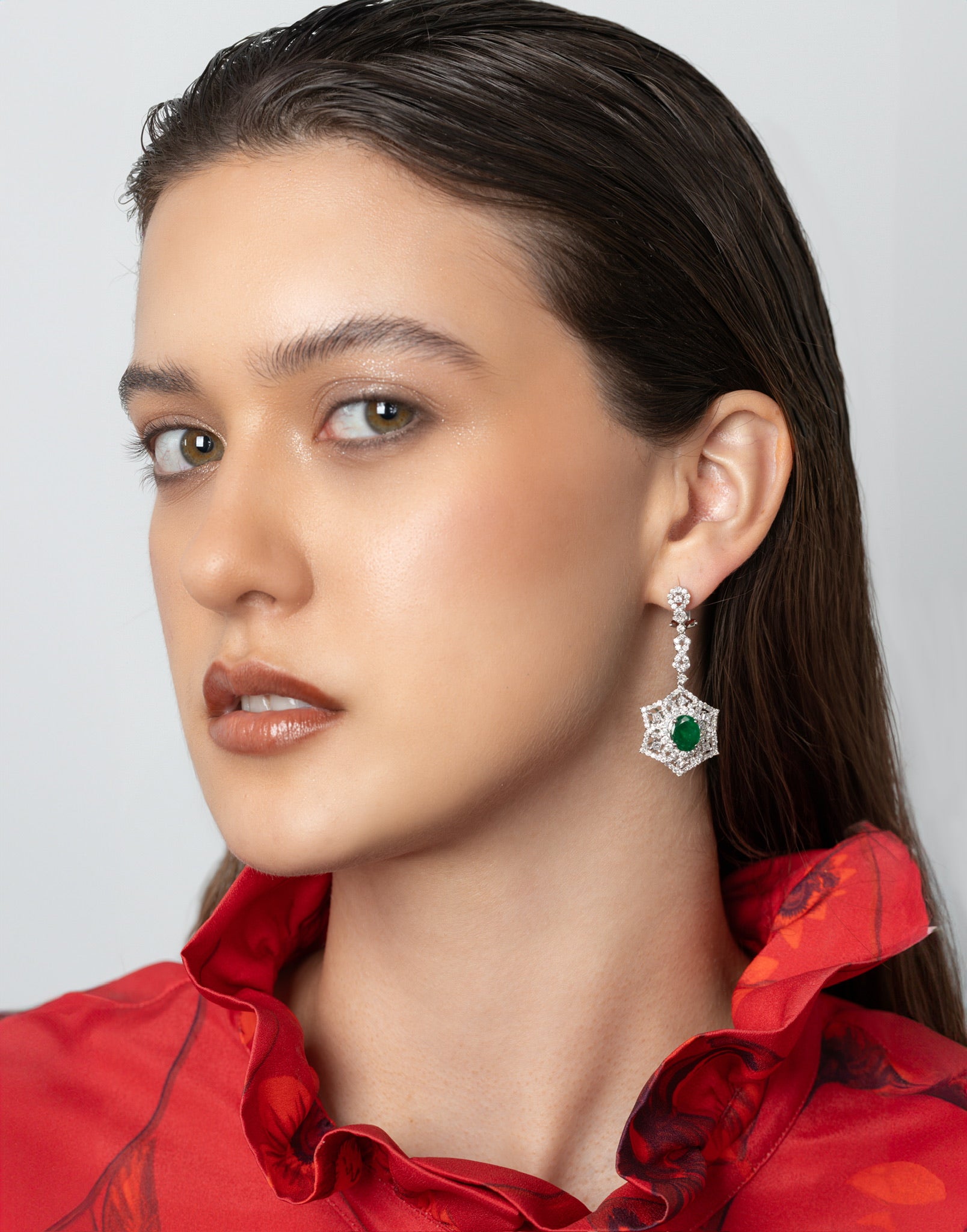 EMERALD SERENADE LONG EARRINGS