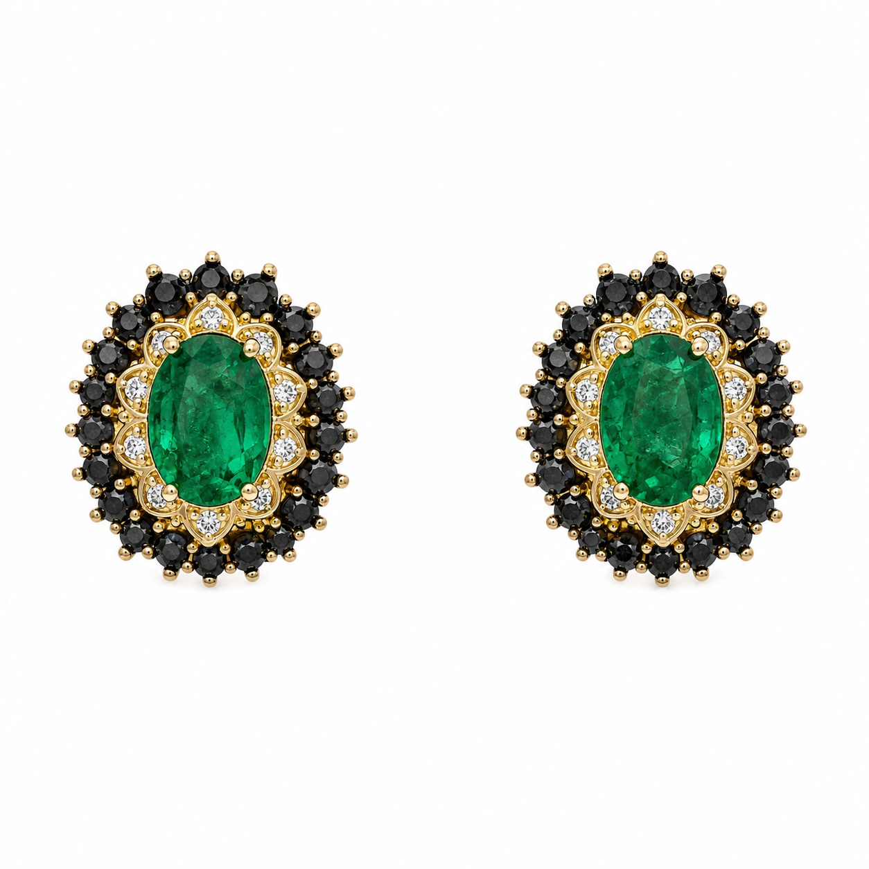 EMERALD NOIR STUDS