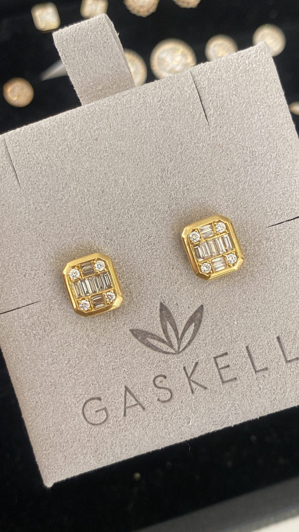 GRID GLEAM DIAMOND EARRINGS