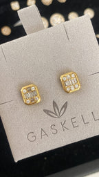 GRID GLEAM DIAMOND EARRINGS