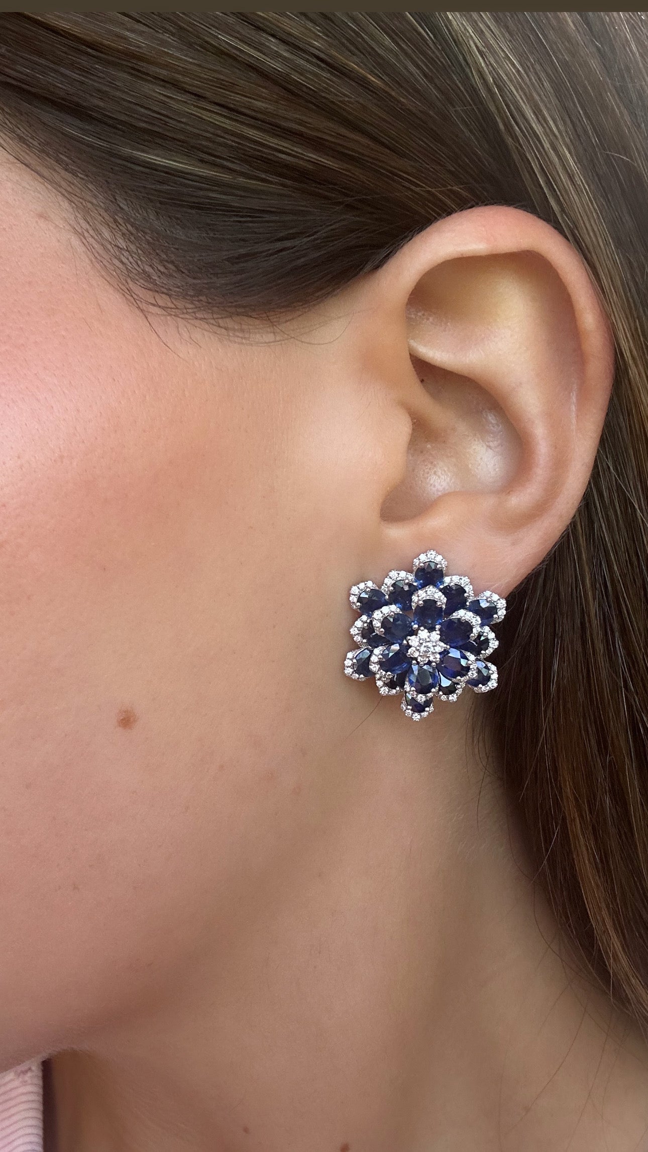 SAPPHIRE FLOWER EARRINGS