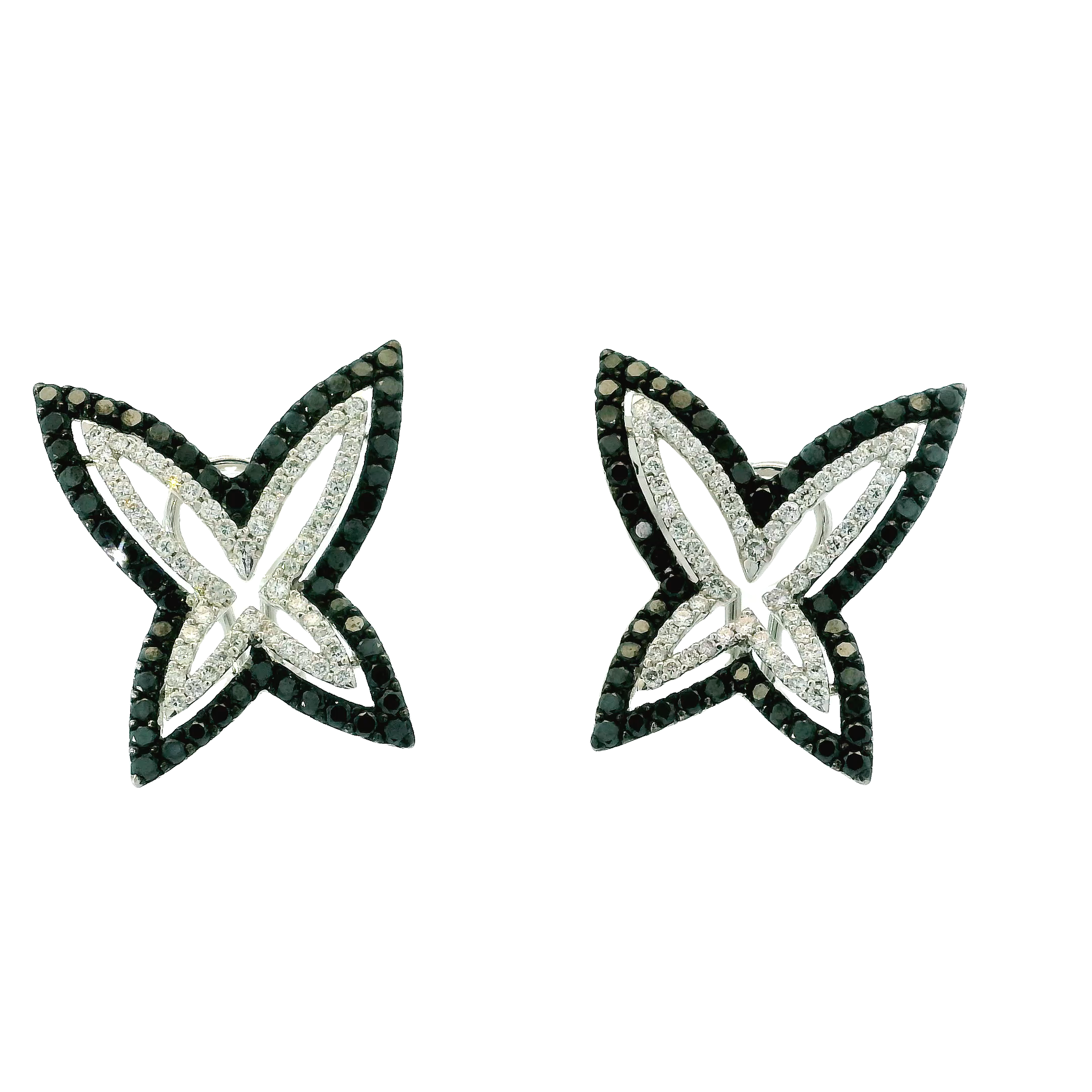 BLACK N WHITE BUTTERFLY EARRINGS