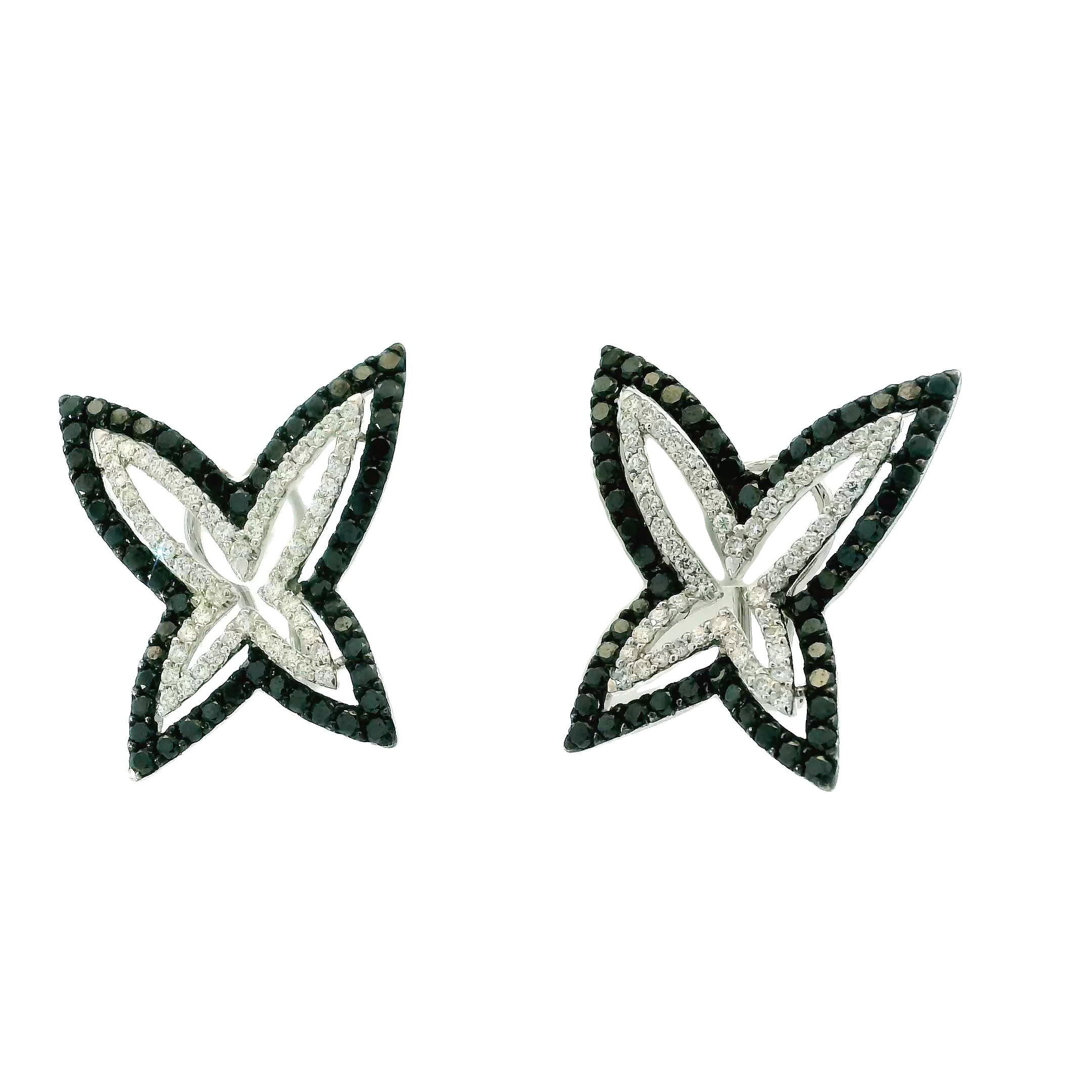 BLACK N WHITE BUTTERFLY EARRINGS