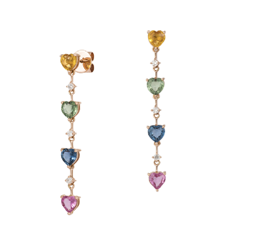 HEARTED-SAPPHIRES EARRINGS
