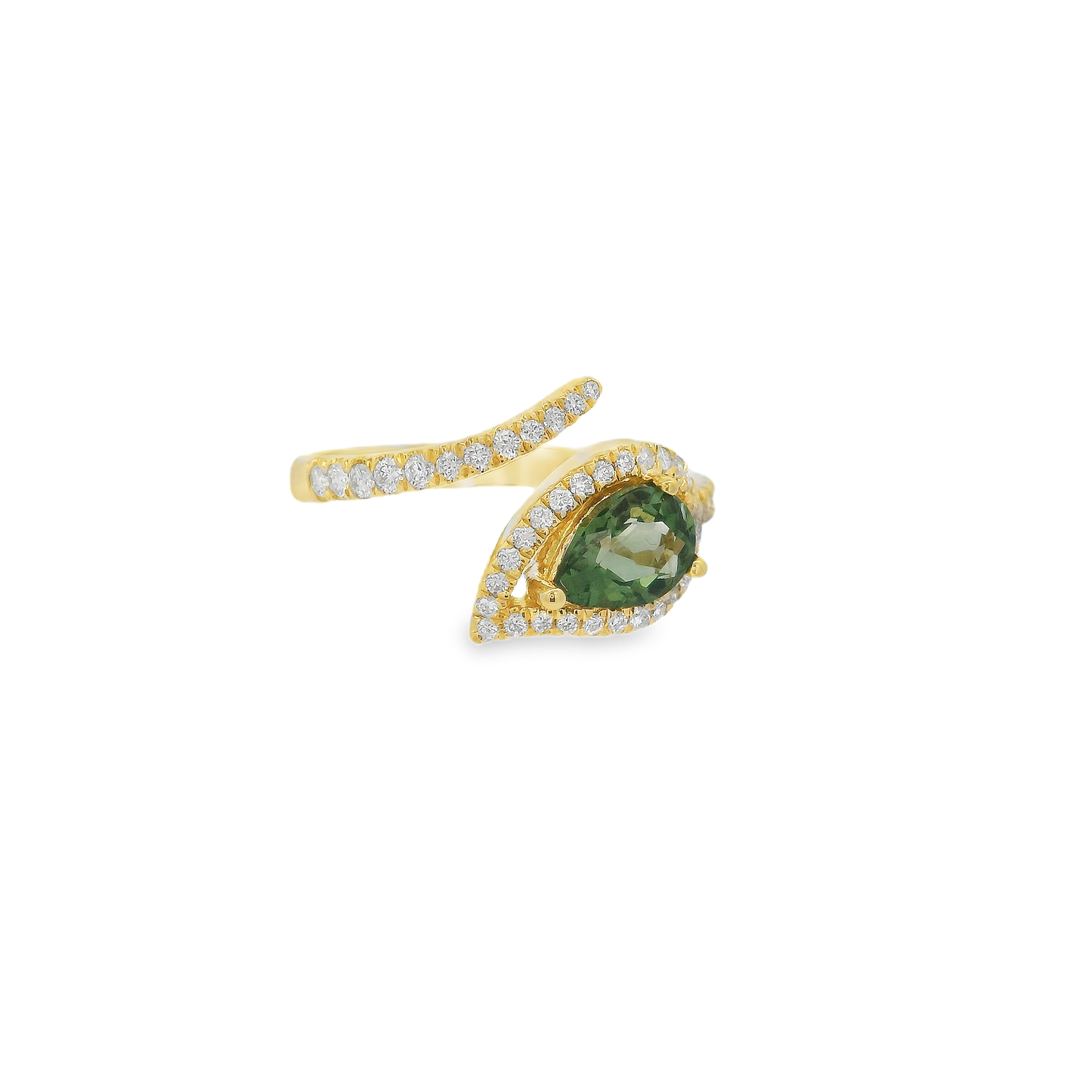 GREEN AMETHYST LEAVE RING