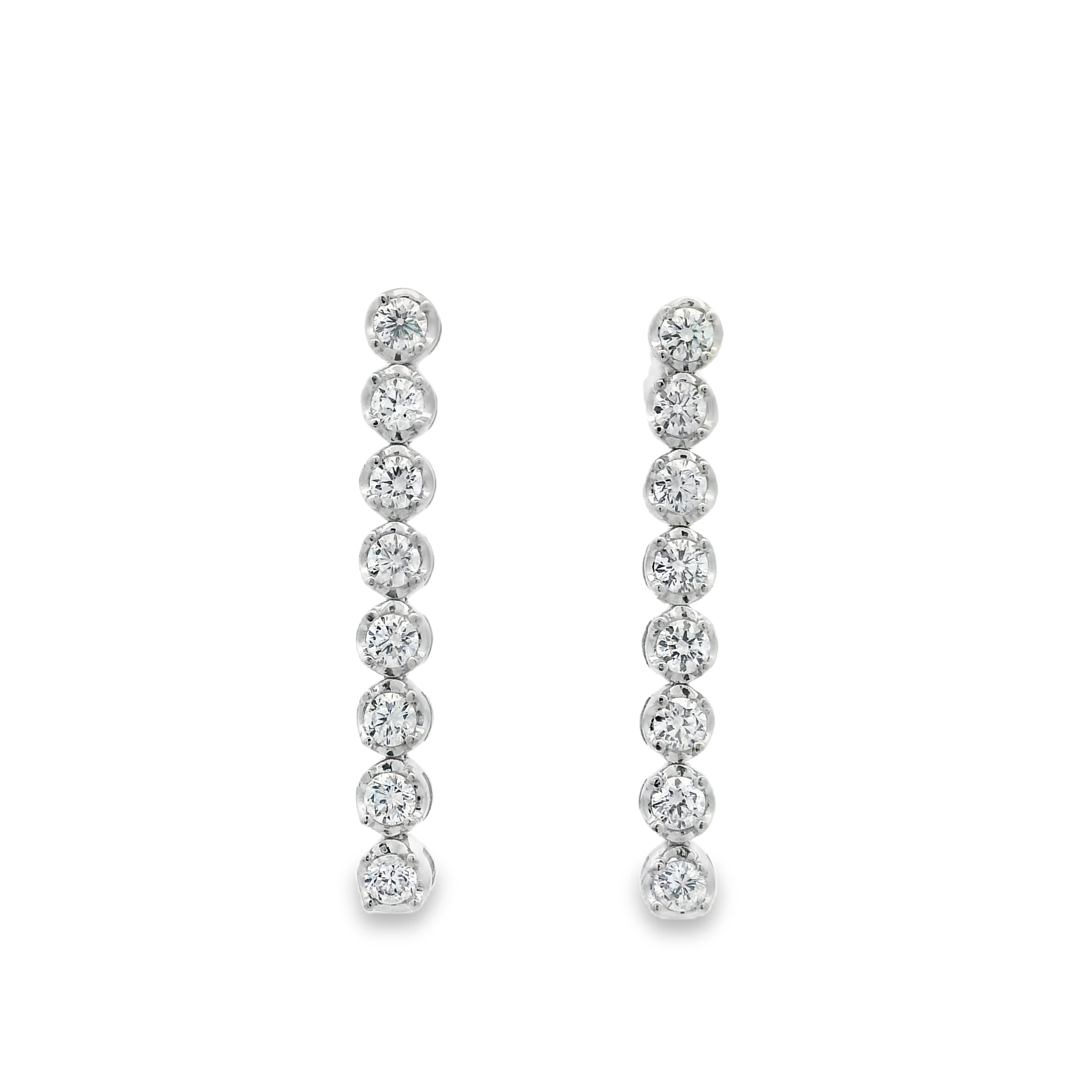 ROUNDED DIAMOND DANGLE EARRINGS