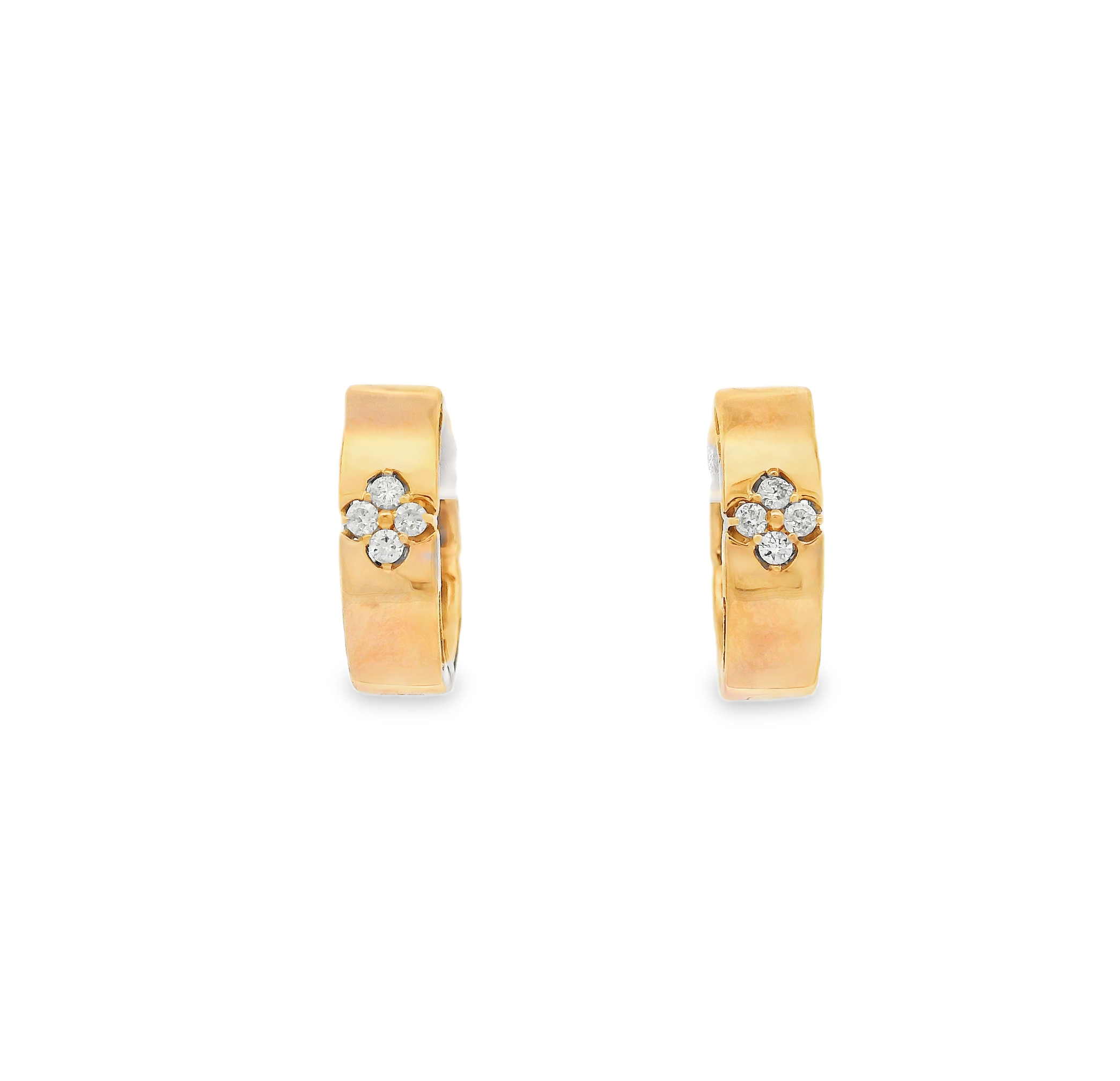 FLOWER DIAMOND HOOPS