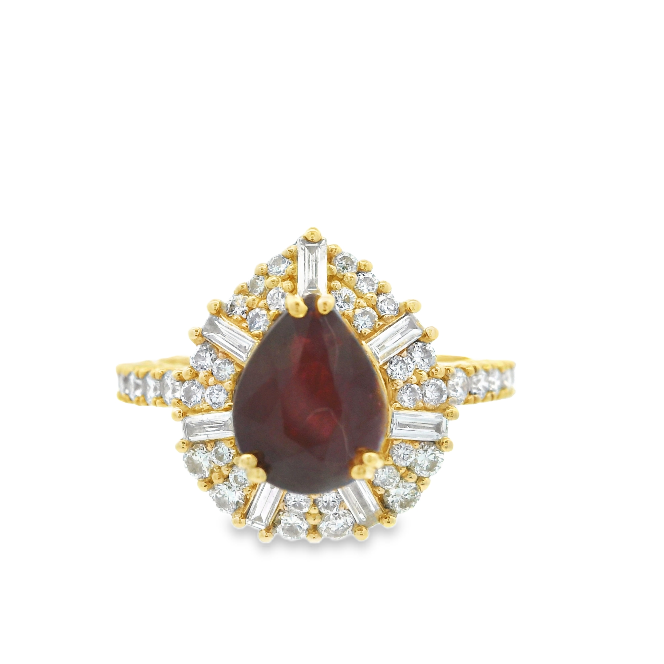 PEAR RUBY RING