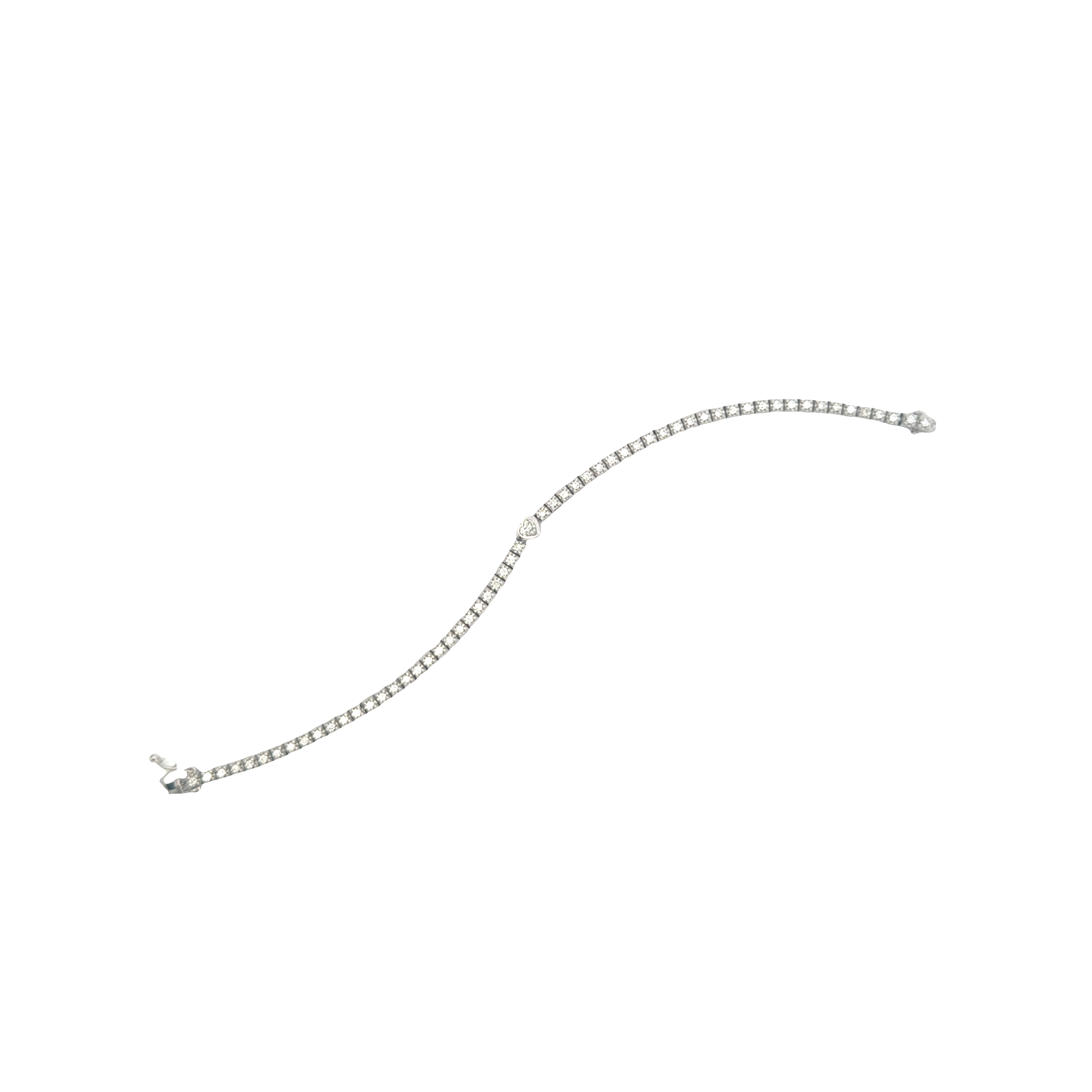 MINI DIAMOND HEART TENNIS BRACELET