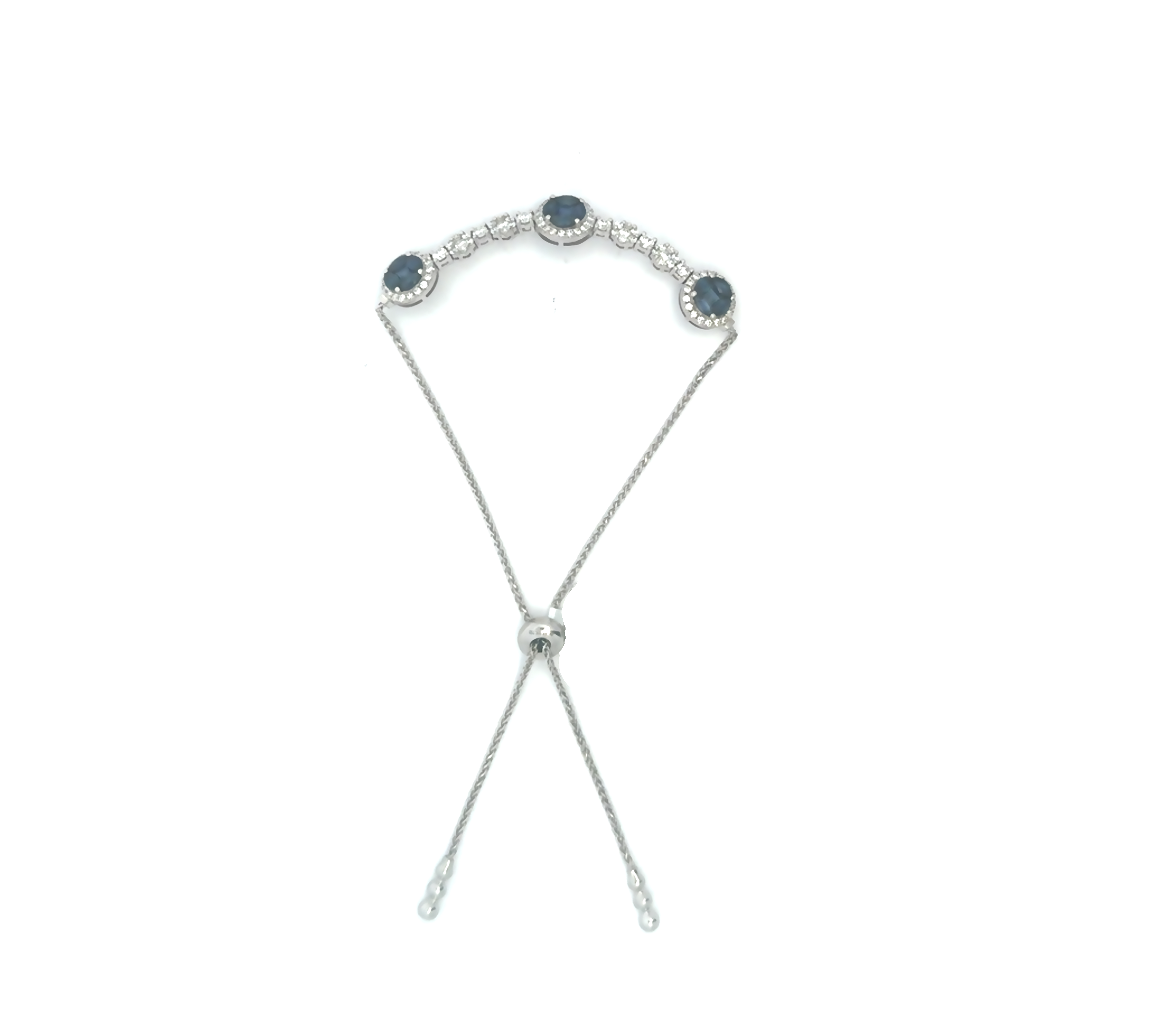 DIAMOND SAPPHIRE HALO CIRCLE BRACELET