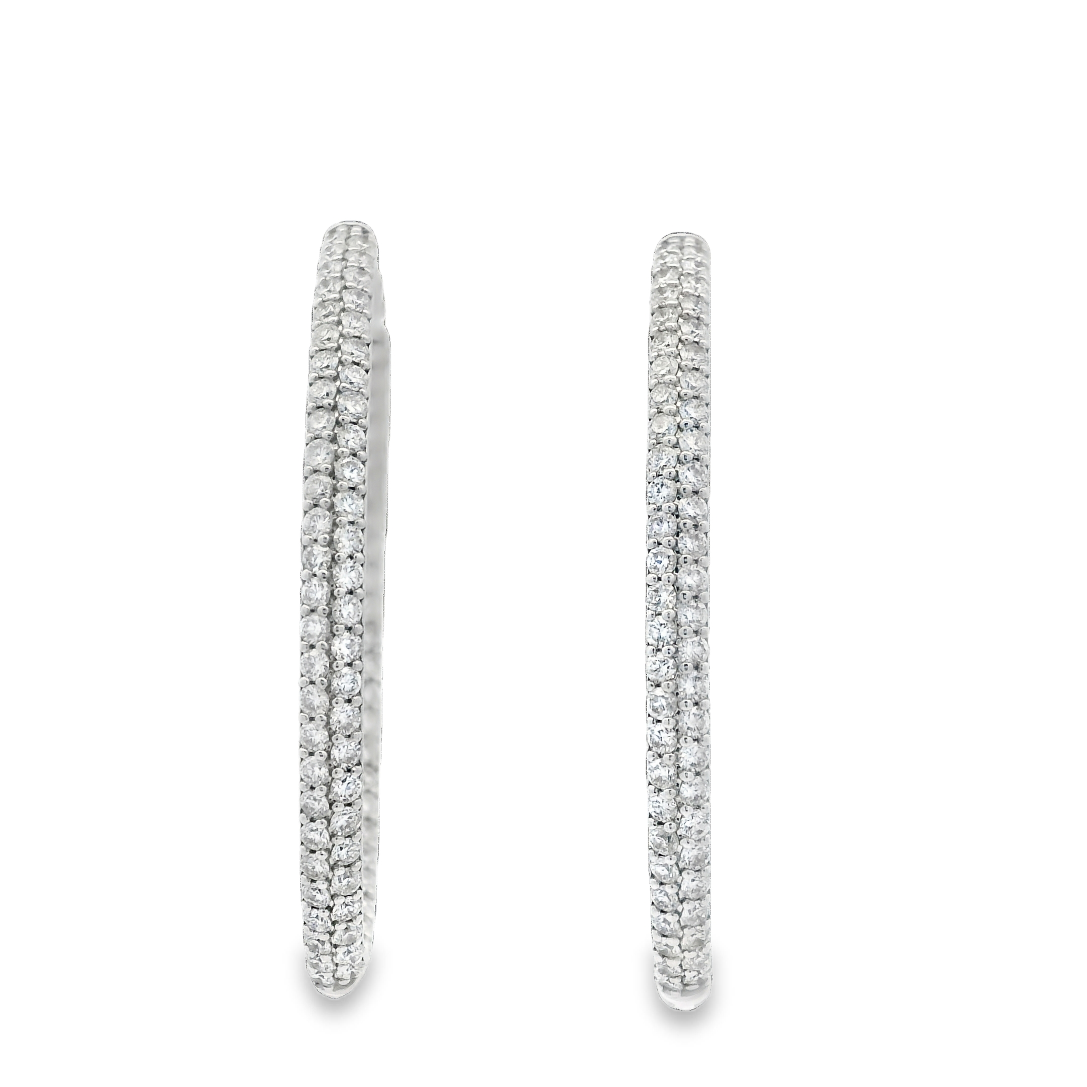 FRONT AND BACK ROUND DIAMOND HOOPS