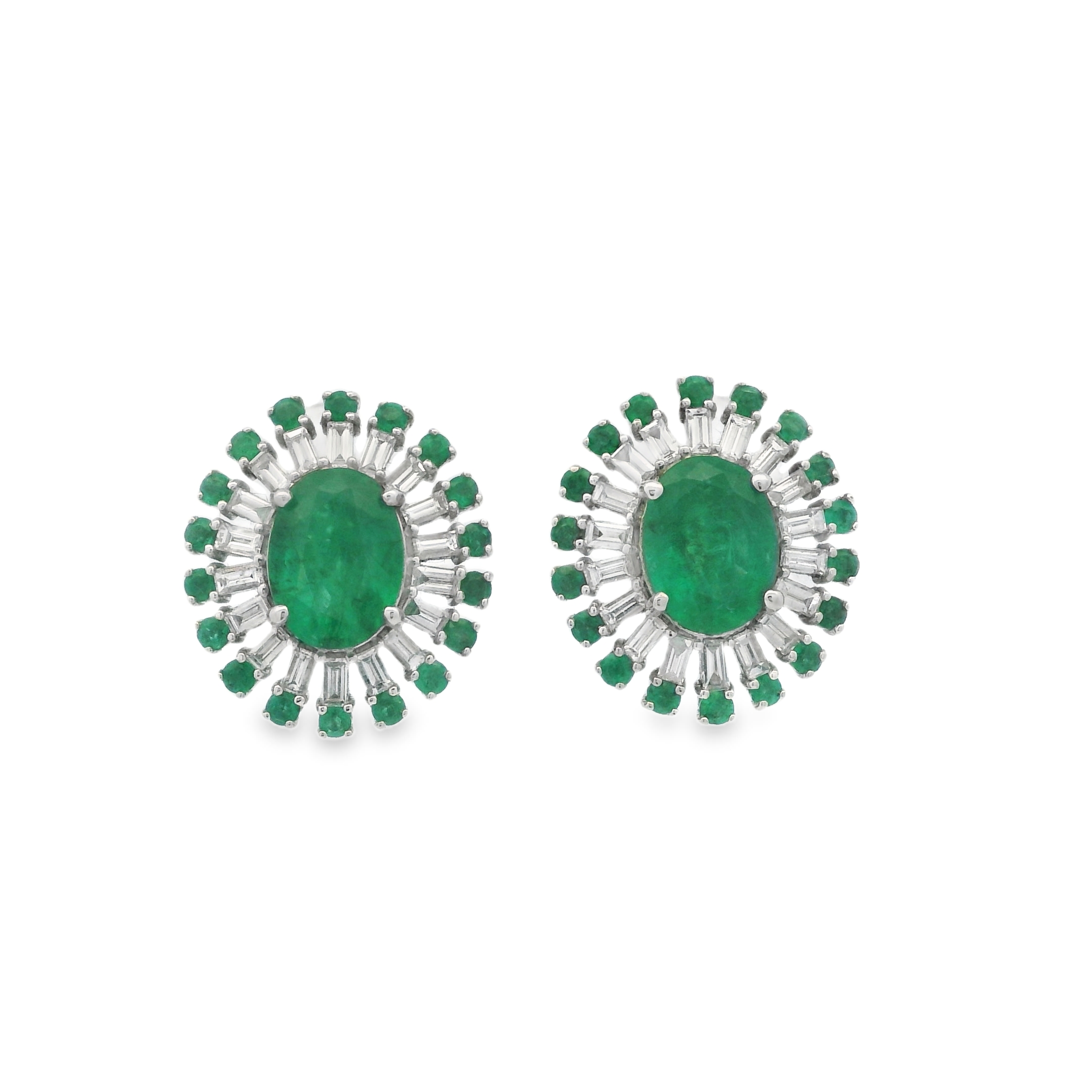 EMERALD OVAL STUDS