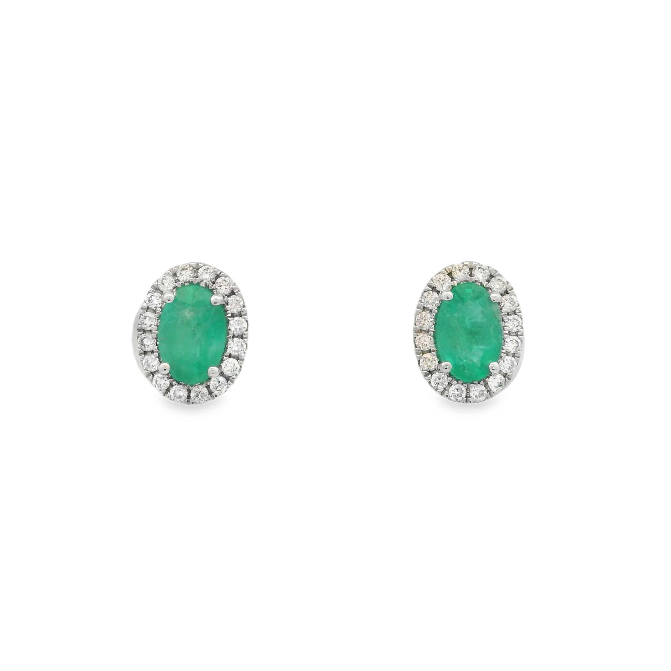 EMERALD OVAL STUDS