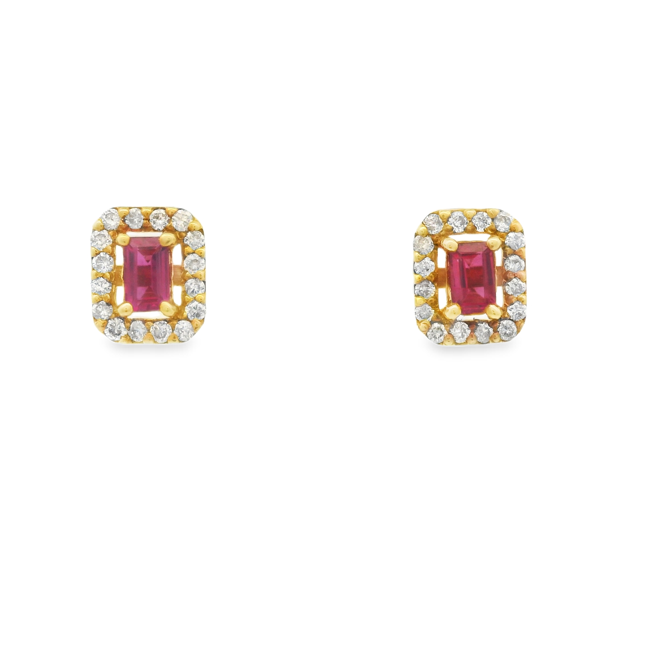 RUBY SQUARED STUDS