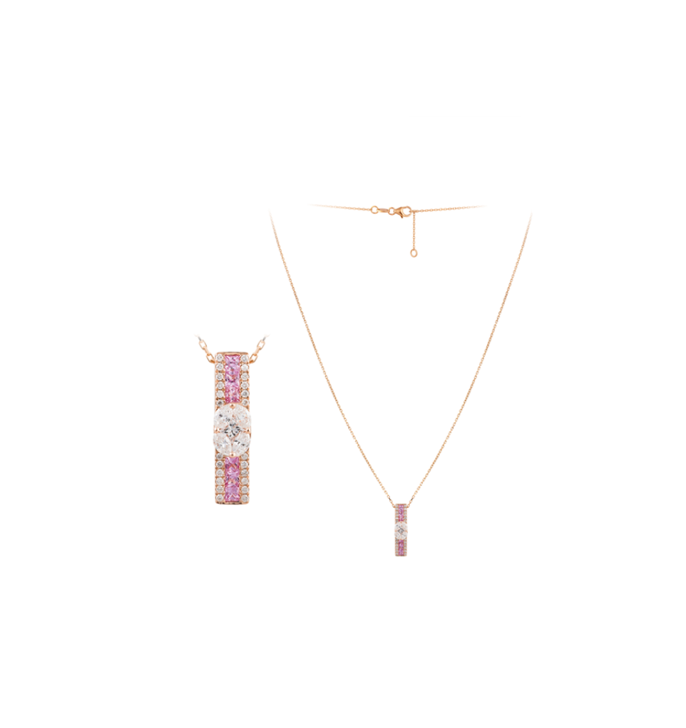 POST PINK SAPPHIRES PENDANT