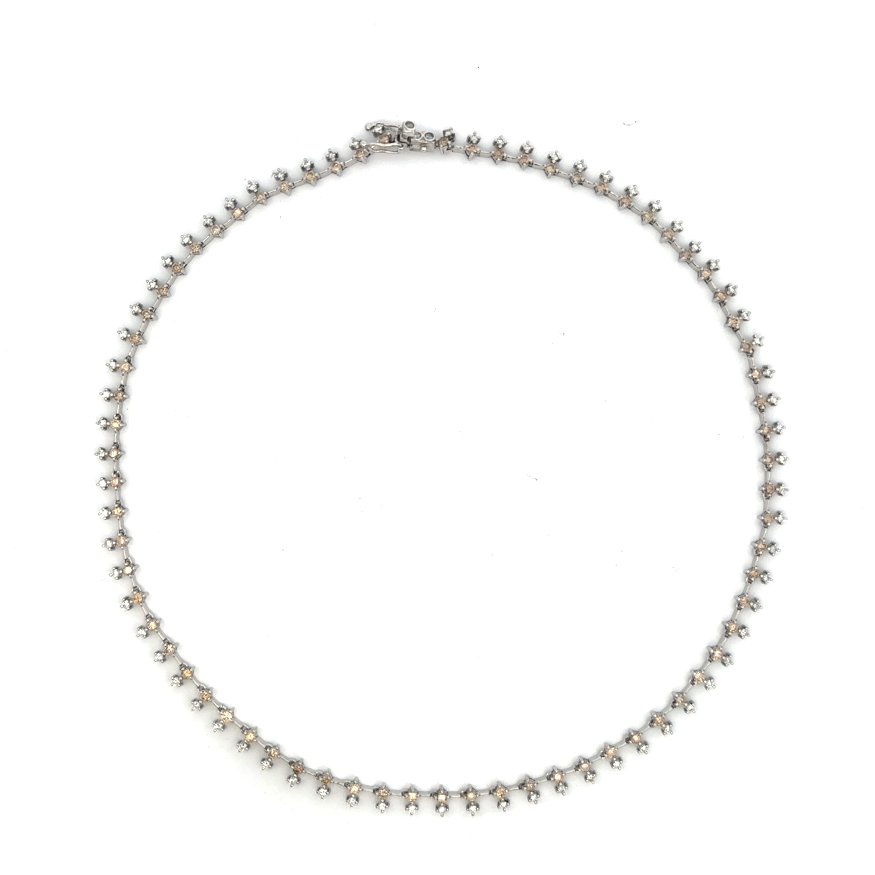 WHITE AND CHAMPAGNE DIAMOND FULL NECKLACE