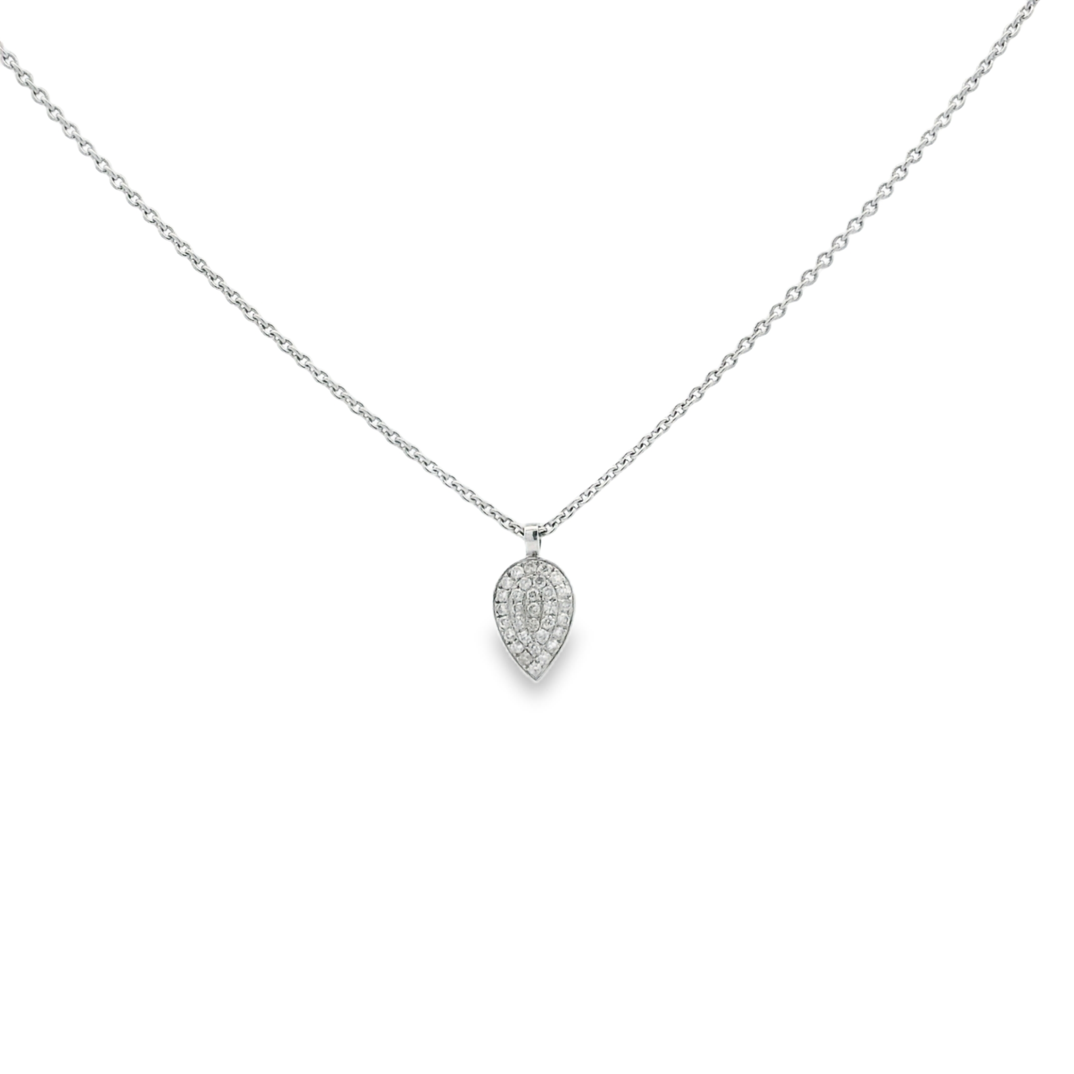 TWO-TONE DIAMOND TEARDROP NECKLACE