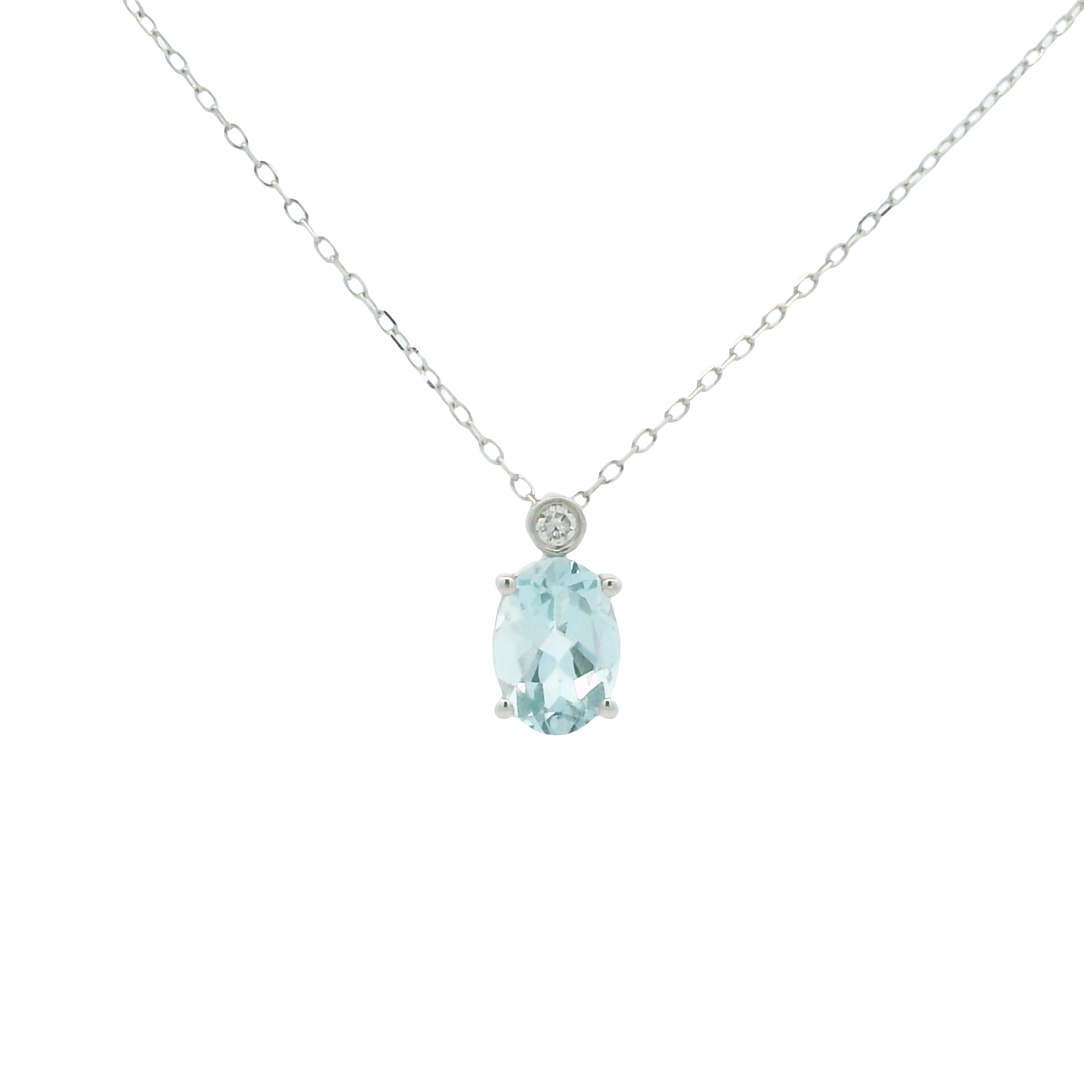 OVAL AQUMARINE NECKLACE