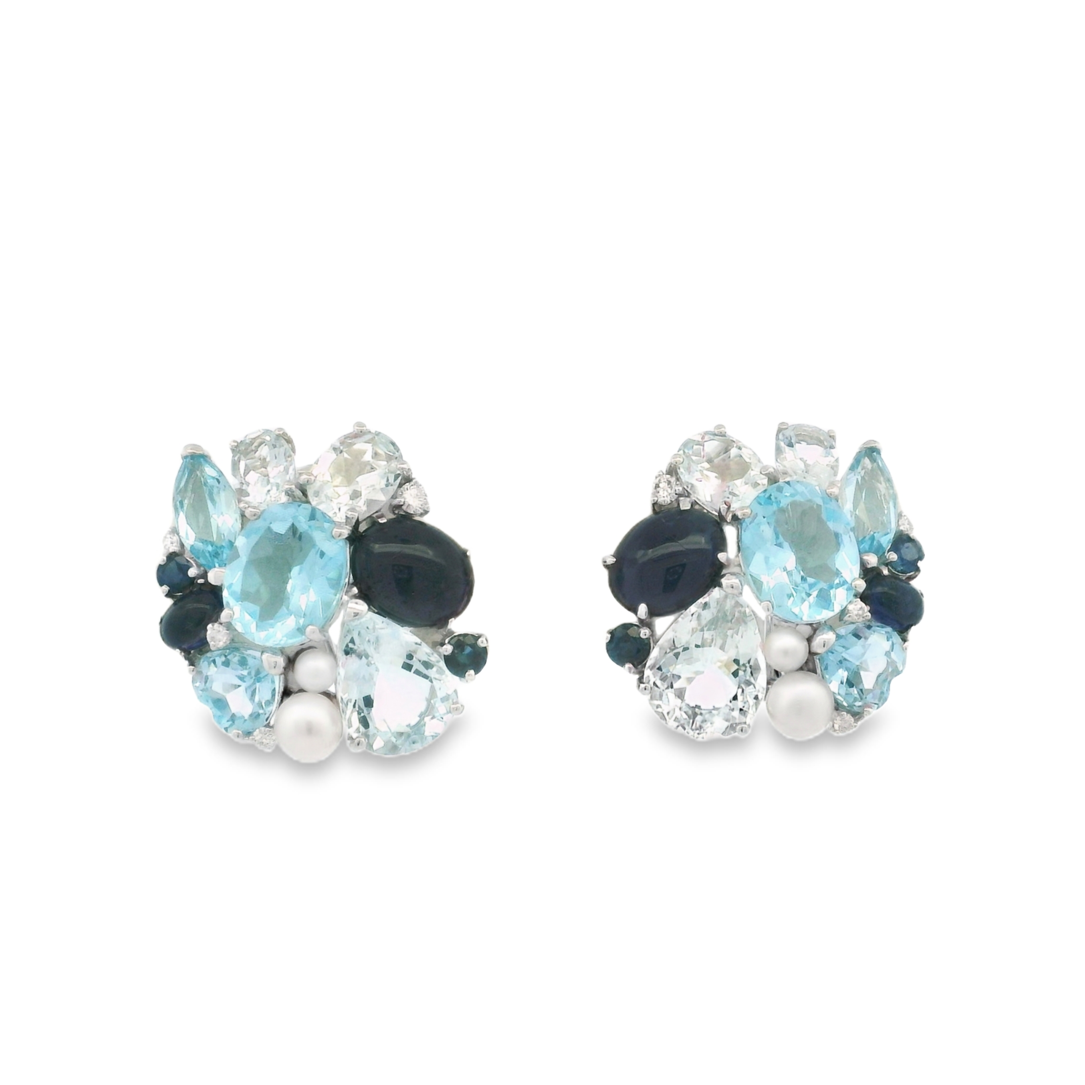 GEMSTONE & PEARL DIAMOND CLUSTERS