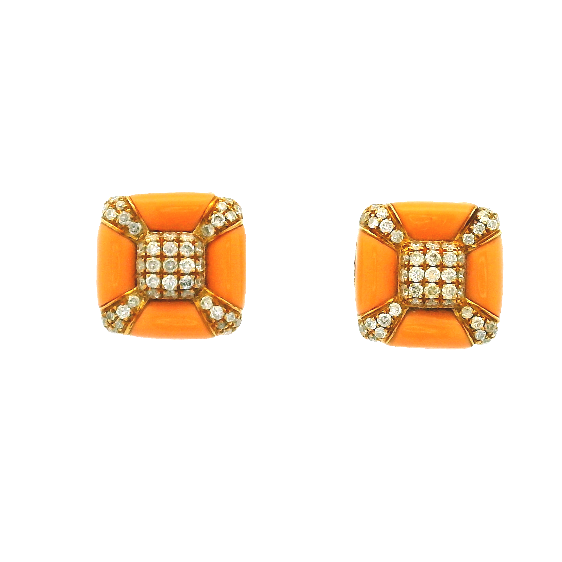 CORAL SQUARE EARRINGS