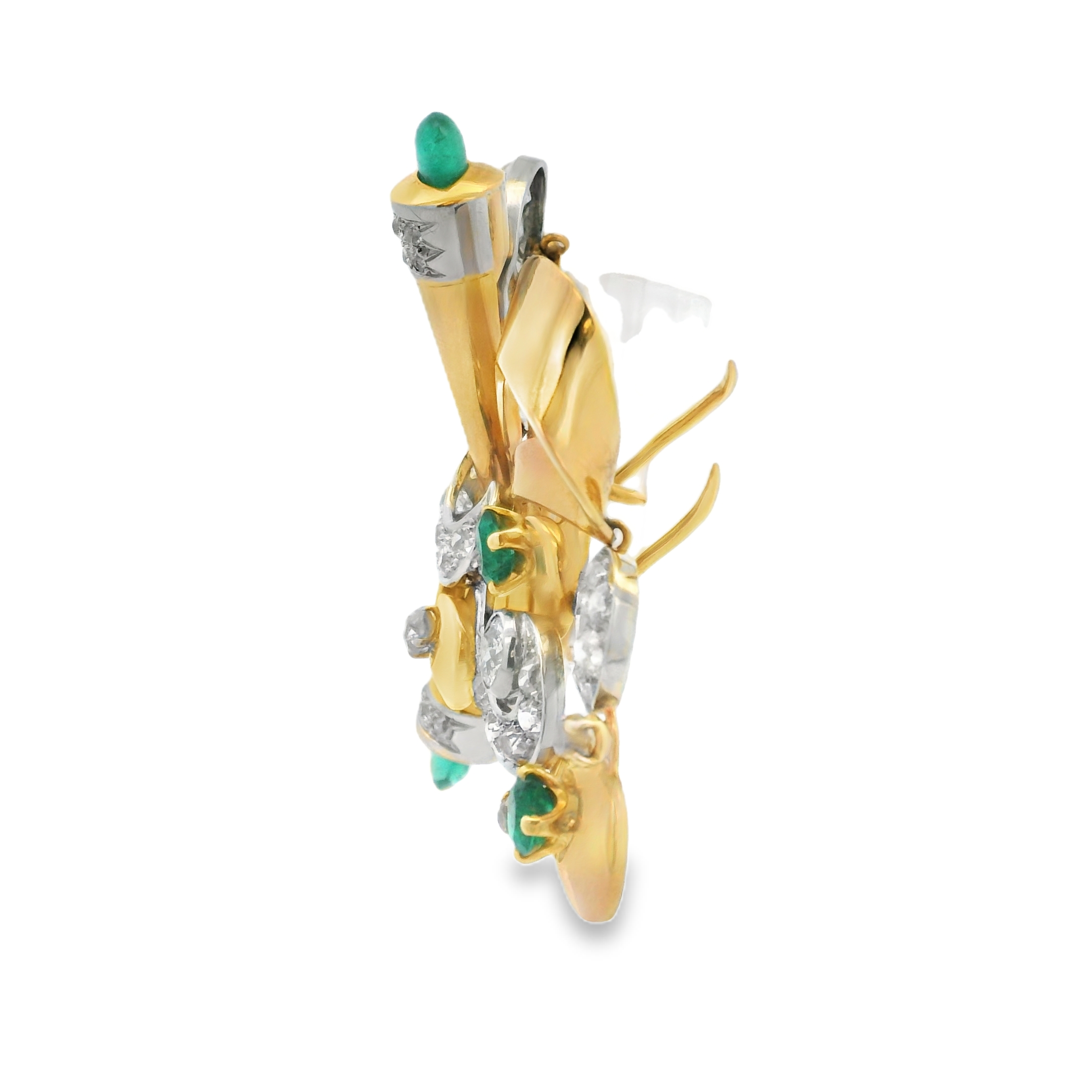 GOLDEN EMERALD STATE BROCHE