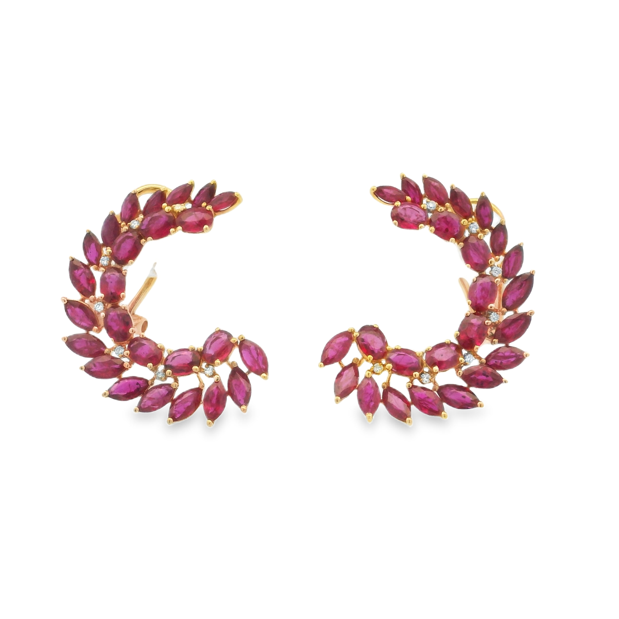 RUBY LEAF EARRINGS