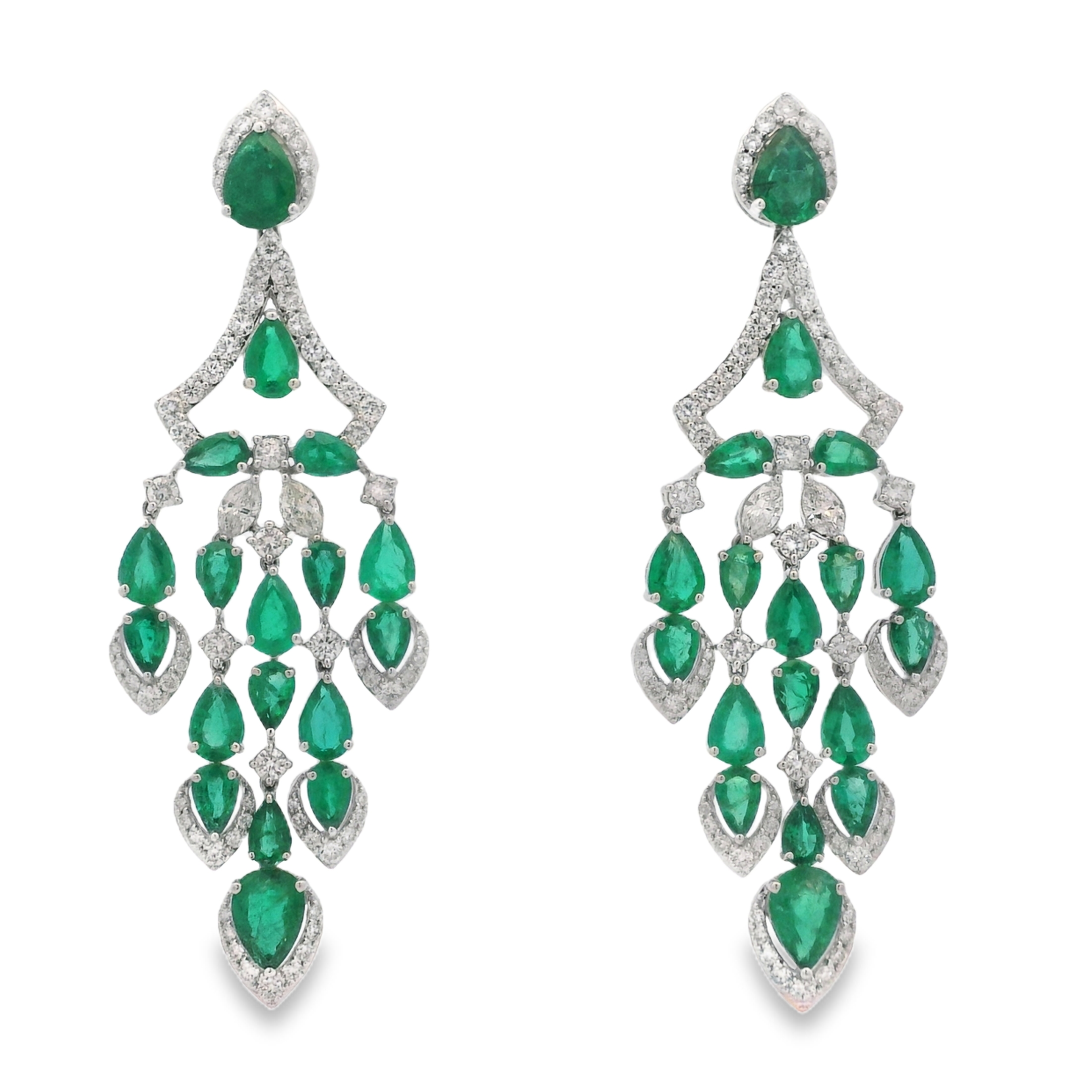 EMERALD CASCADE DANGLE EARRINGS