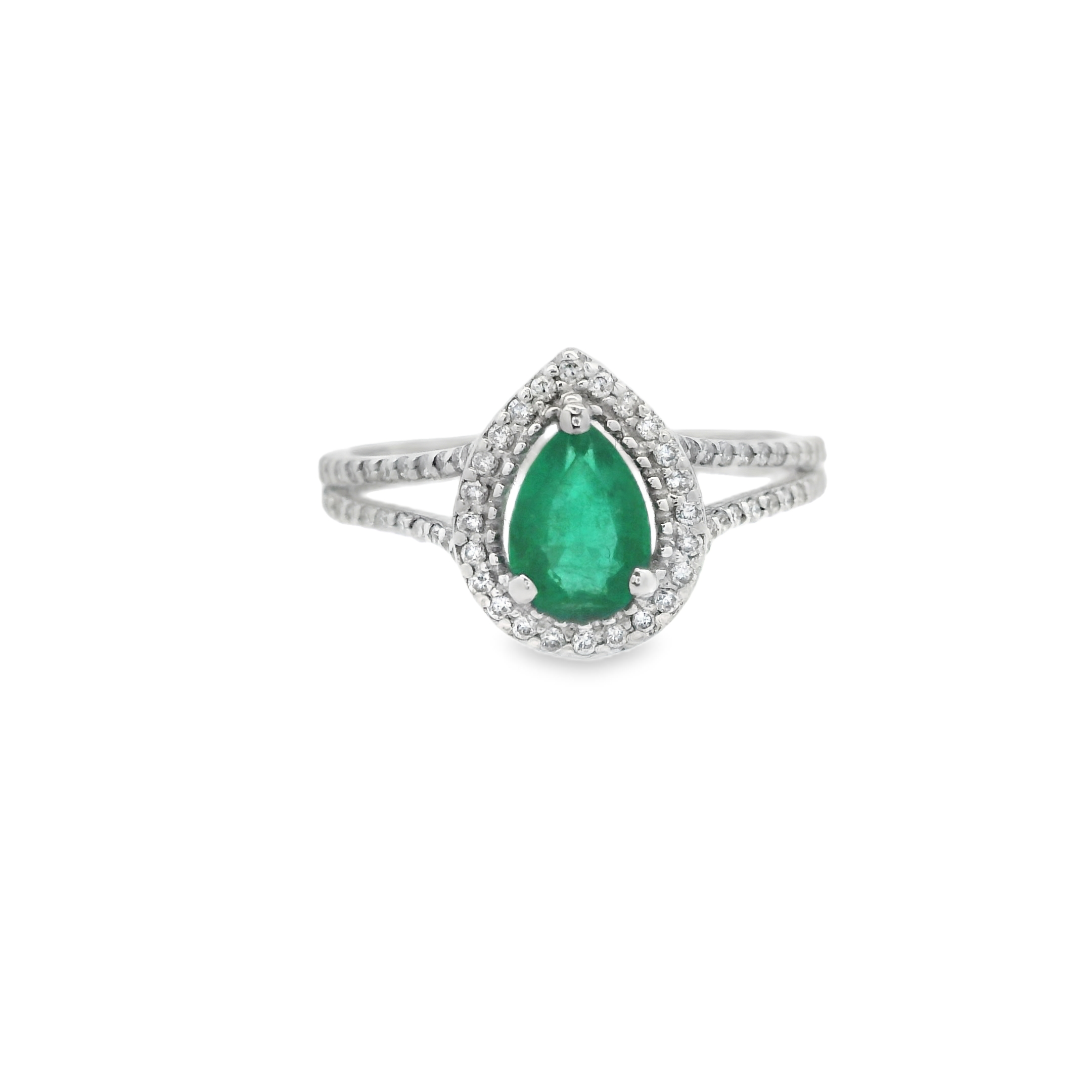 PEAR SHAPED EMERALD COCKTAIL RING