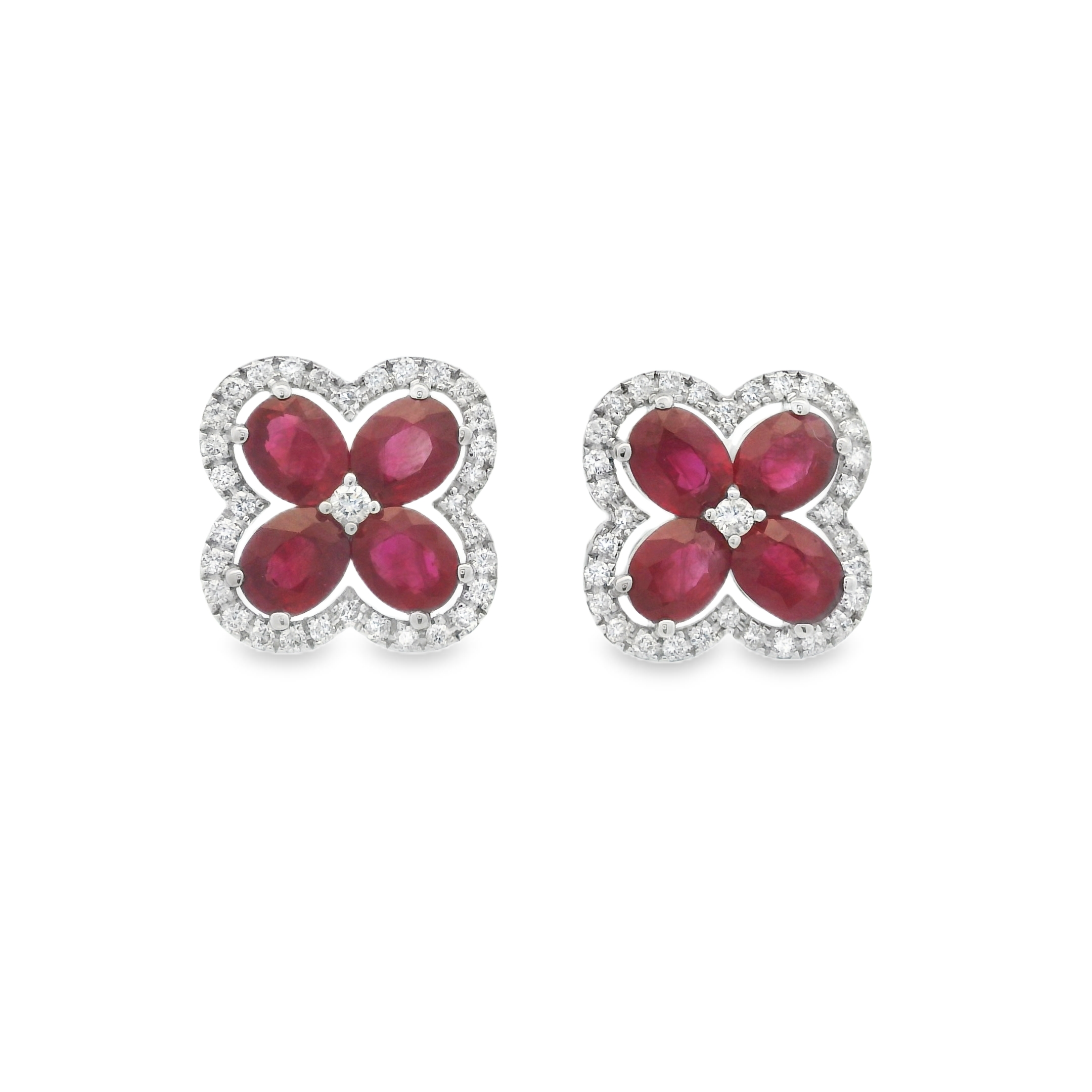 FOUR-PETAL RUBY EARRINGS