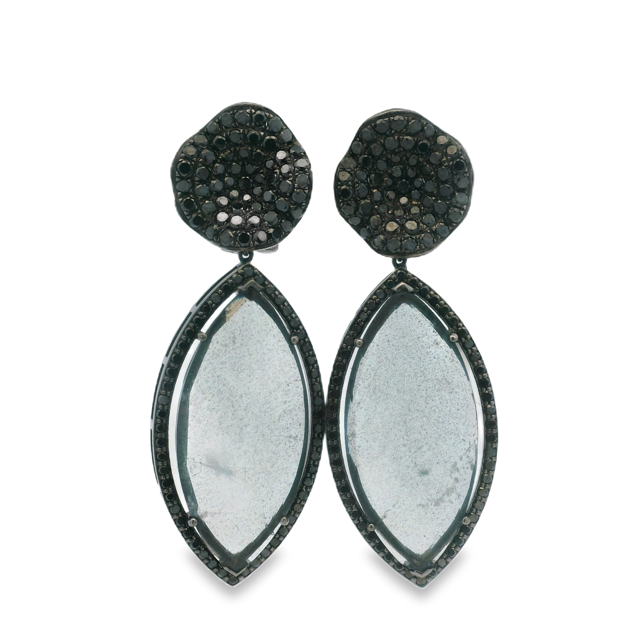 ORCHID AQUAMARINE & BLACK DIAMOND DROPS