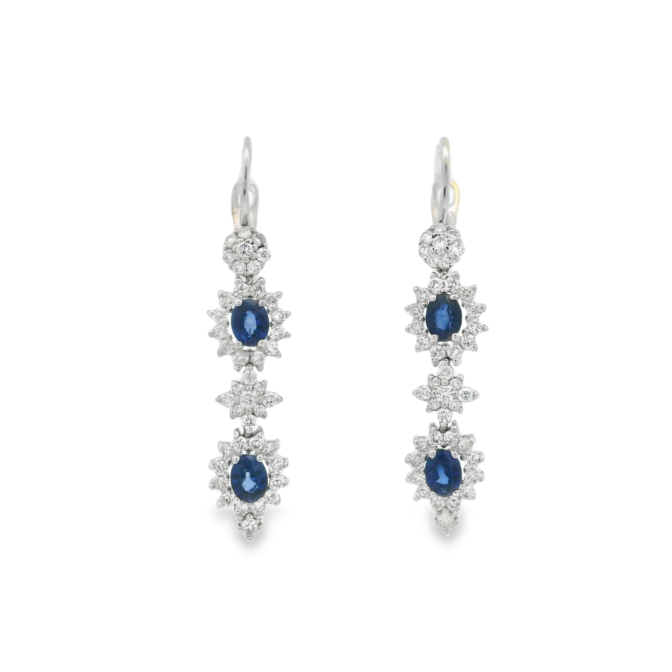 SAPPHIRE AND DIAMOND HOOK DROP EARRINGS