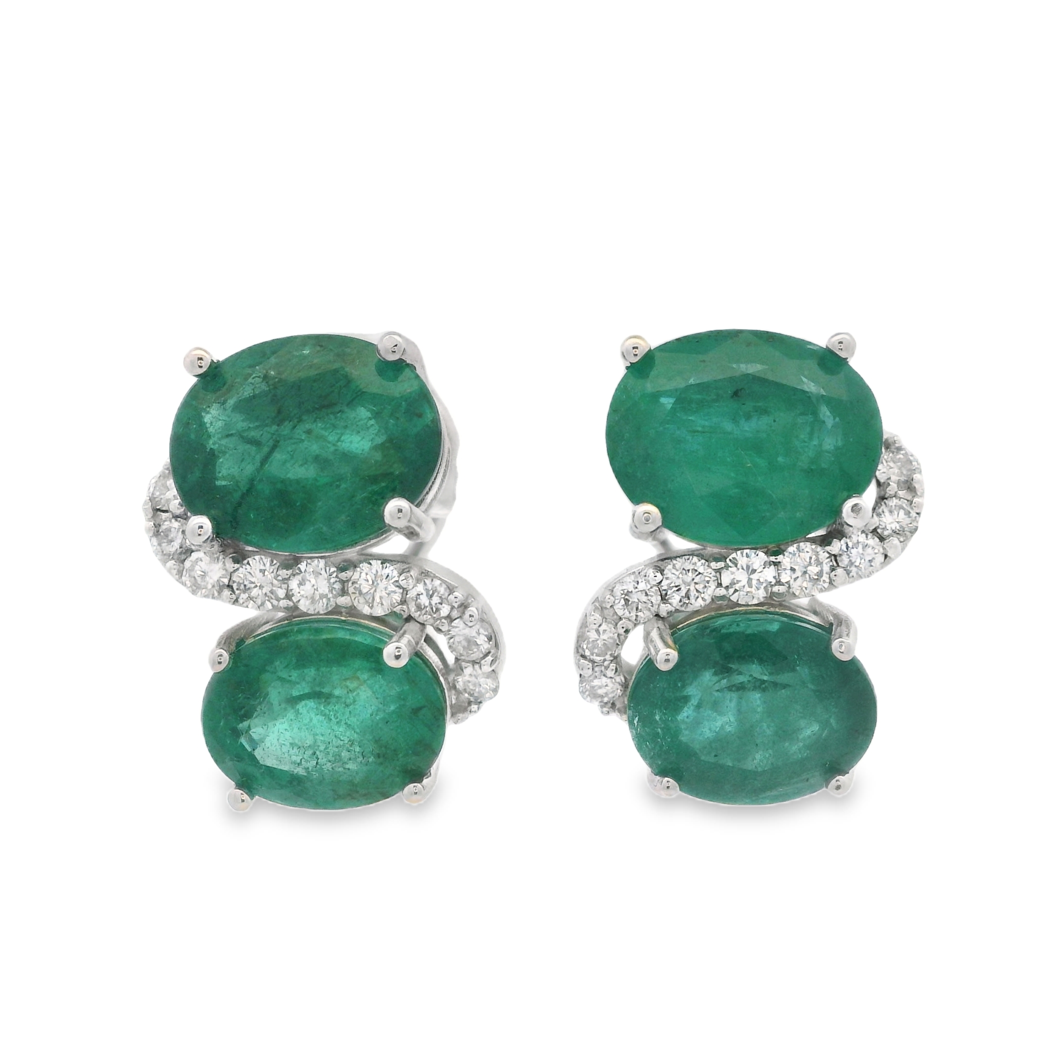 DOUBLE-EMERLAD EARRINGS