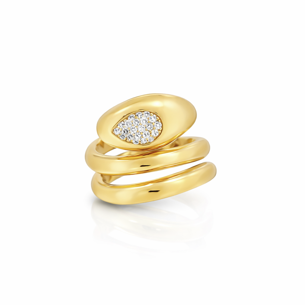 TWISTED GOLDEN DIAMOND RING