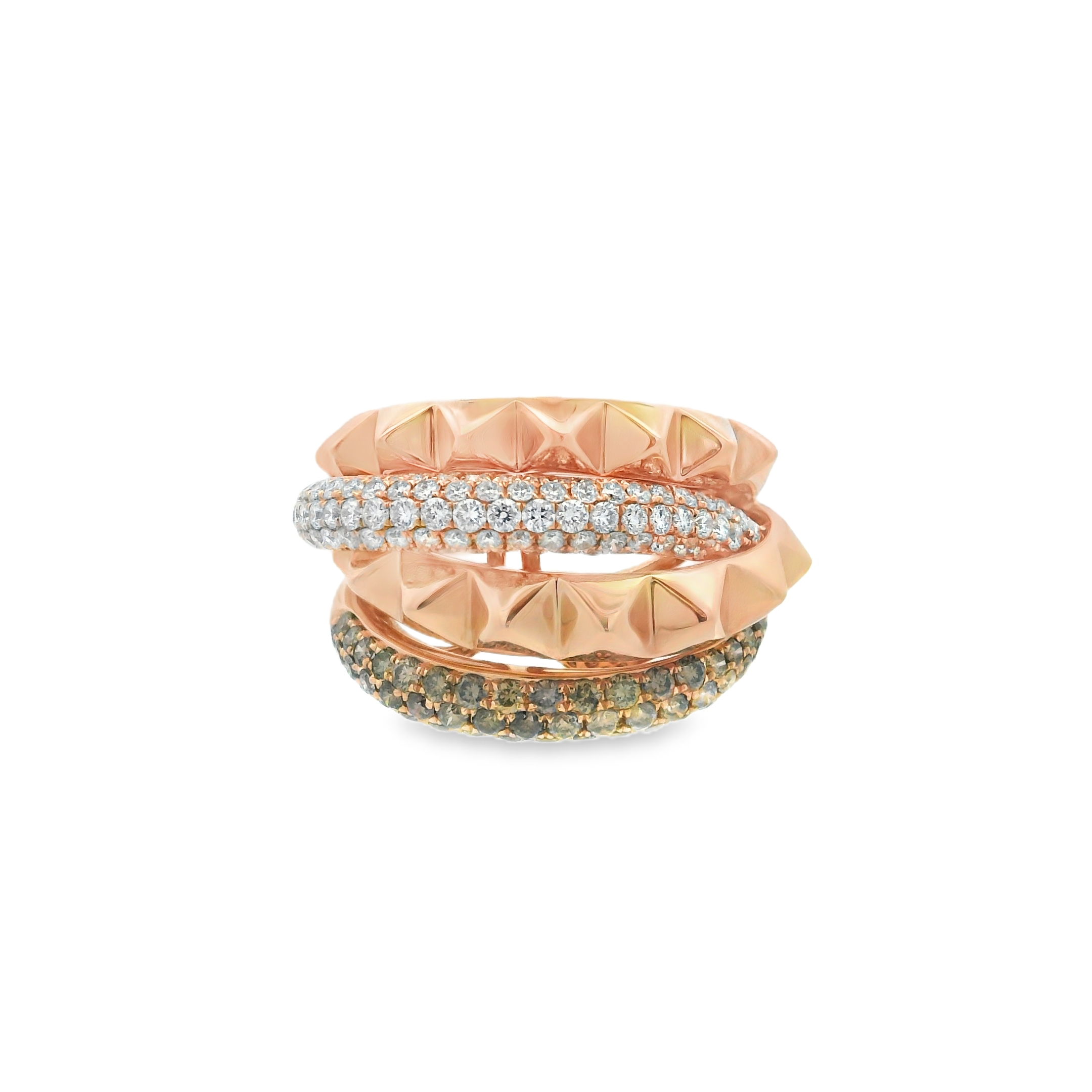 SPIKES RING ROSE